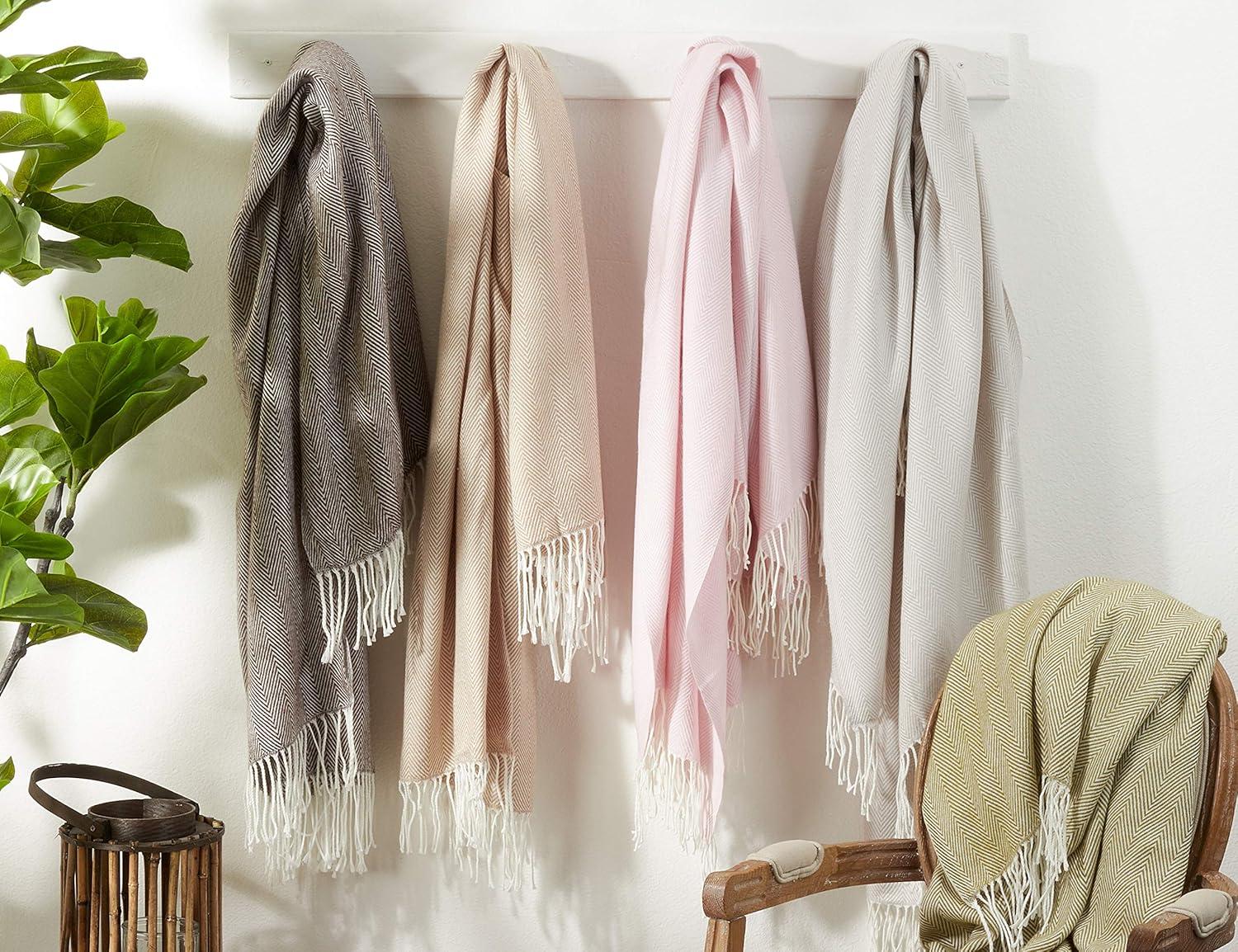 Saro Sevan Collection Hand Woven Throw Blanket
