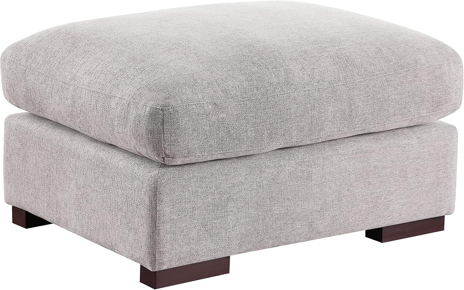 Biaggio Linen Blend Sectional with 2 Ottomans