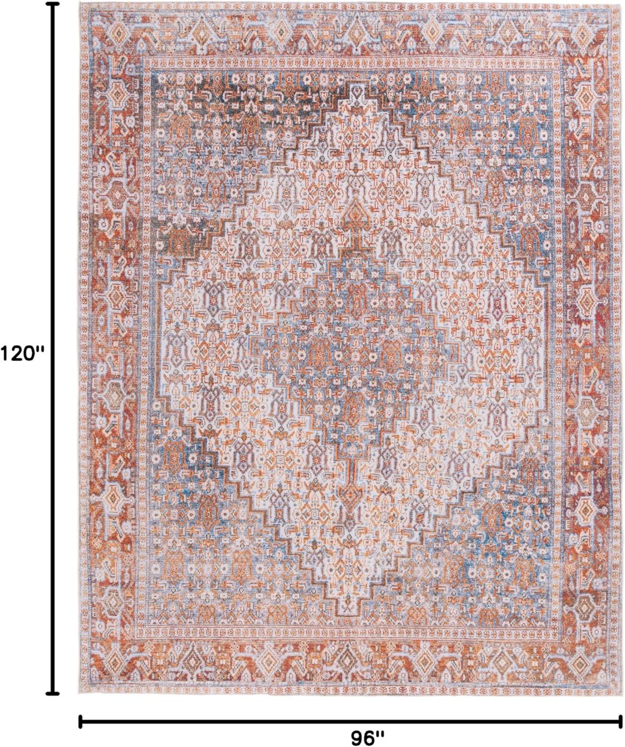 Tucson TSN166 Power Loomed Machine Washable Area Rug - Beige/Rust - 8'x10' - Safavieh.