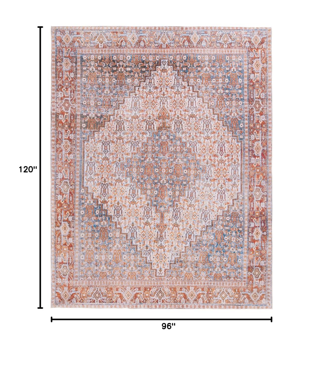 Tucson TSN166 Power Loomed Machine Washable Area Rug - Beige/Rust - 8'x10' - Safavieh.