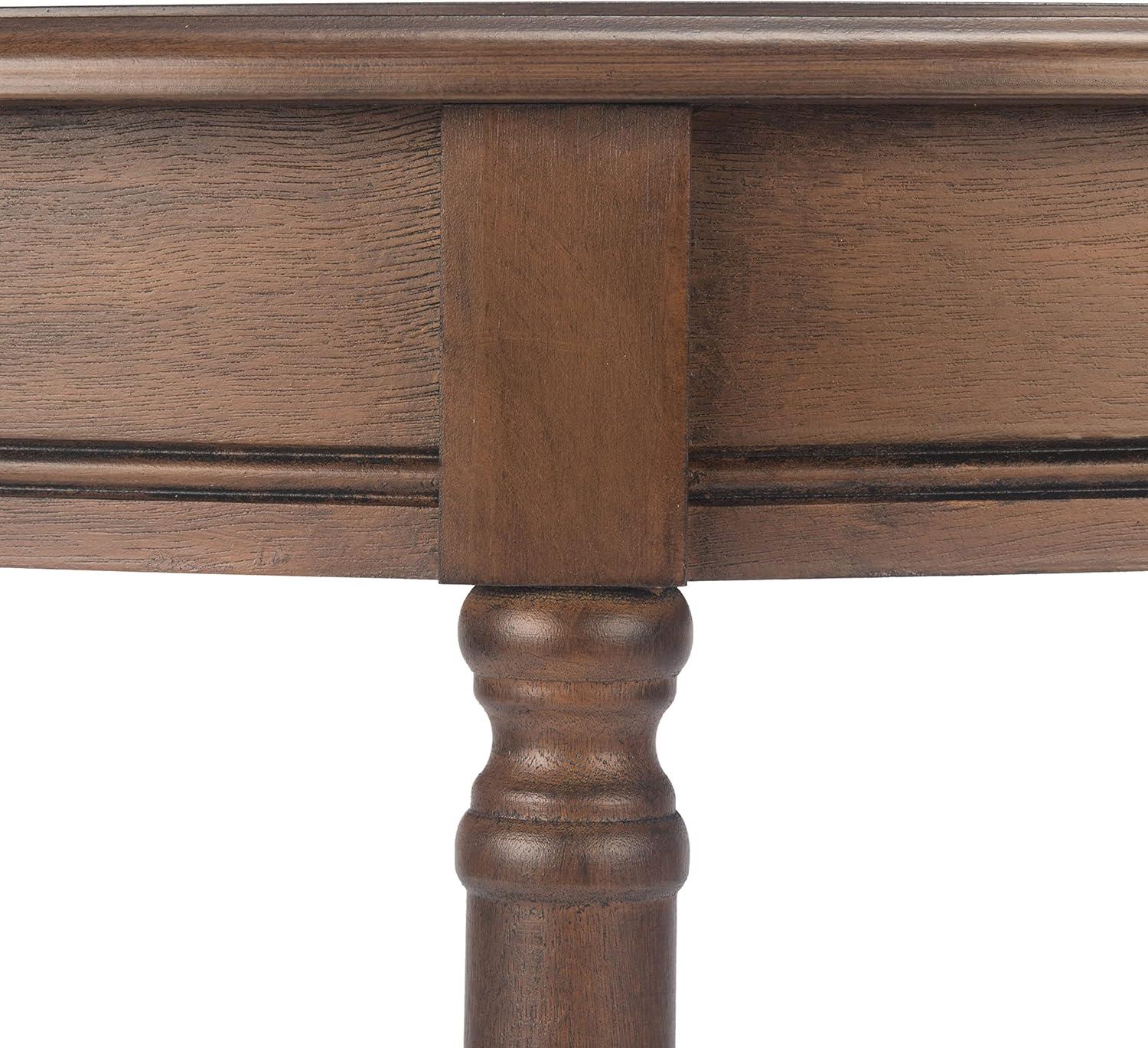 SAFAVIEH Tin.sley French Half Round Console Table, Brown (28 in. W x 11.8 in. D x 28 in. H)