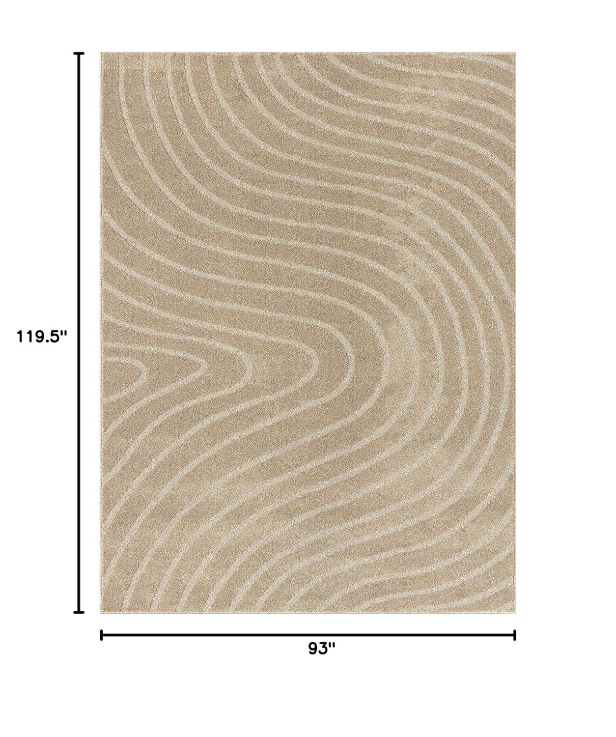 Luxe Weavers Modern Geometric Wave Anthracite 8x10 Area Rug