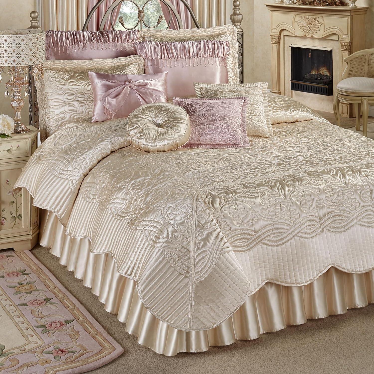 Prima Quilted Bedding and Accent Pillows Available in 5 Gemtone Colors to Mix and Match Pearl Coverlet Set Queen
