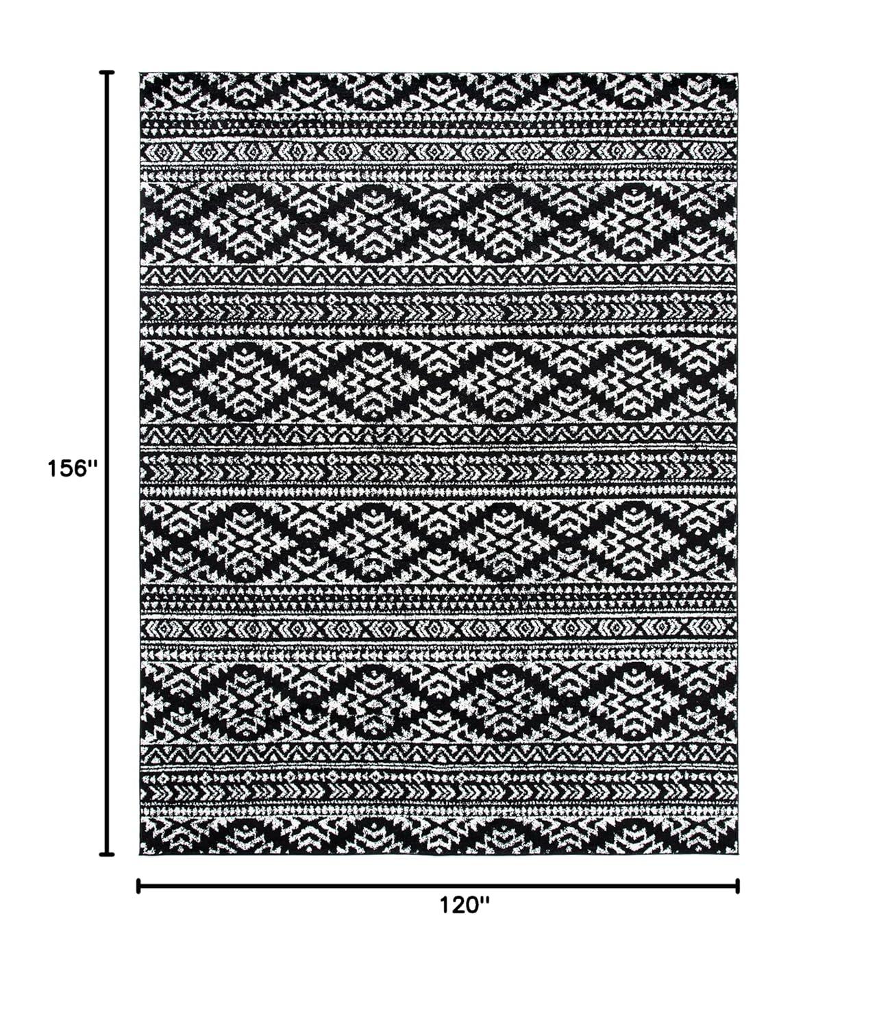 SAFAVIEH Tulum Lakisha Distressed Southwestern Area Rug, 10' x 13', Black/Ivory