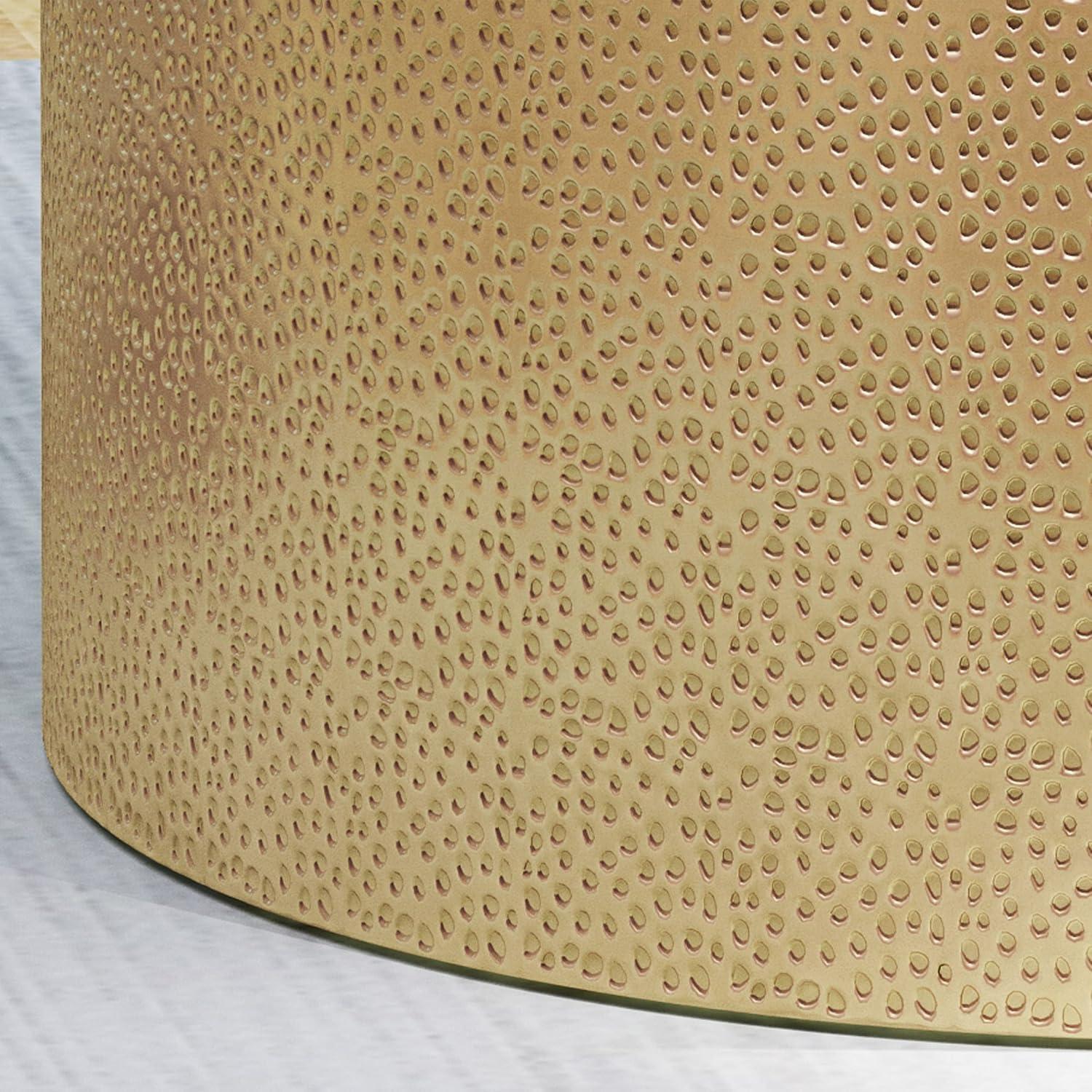 Braeburn Modern Round Coffee Table Gold - Christopher Knight Home: Hammered Iron, No Assembly Required
