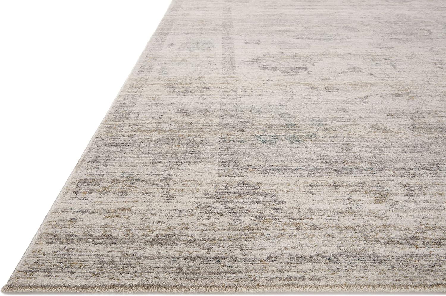 Millie Silver and Dove Floral Wool Area Rug 5' x 8'