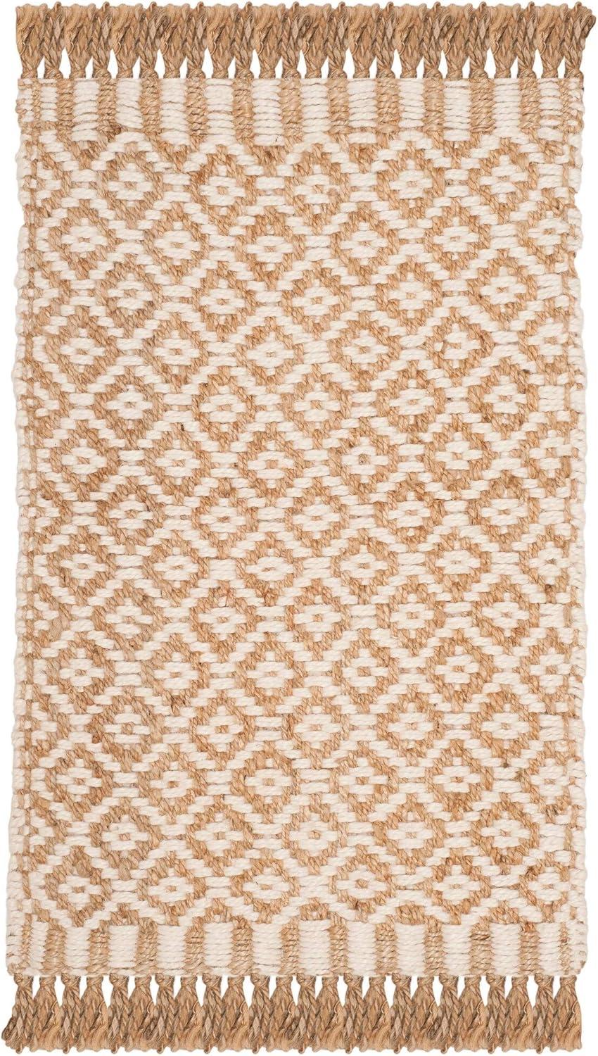 Nicholson Geometric Handmade Flatweave Jute/Sisal Natural/Ivory Area Rug