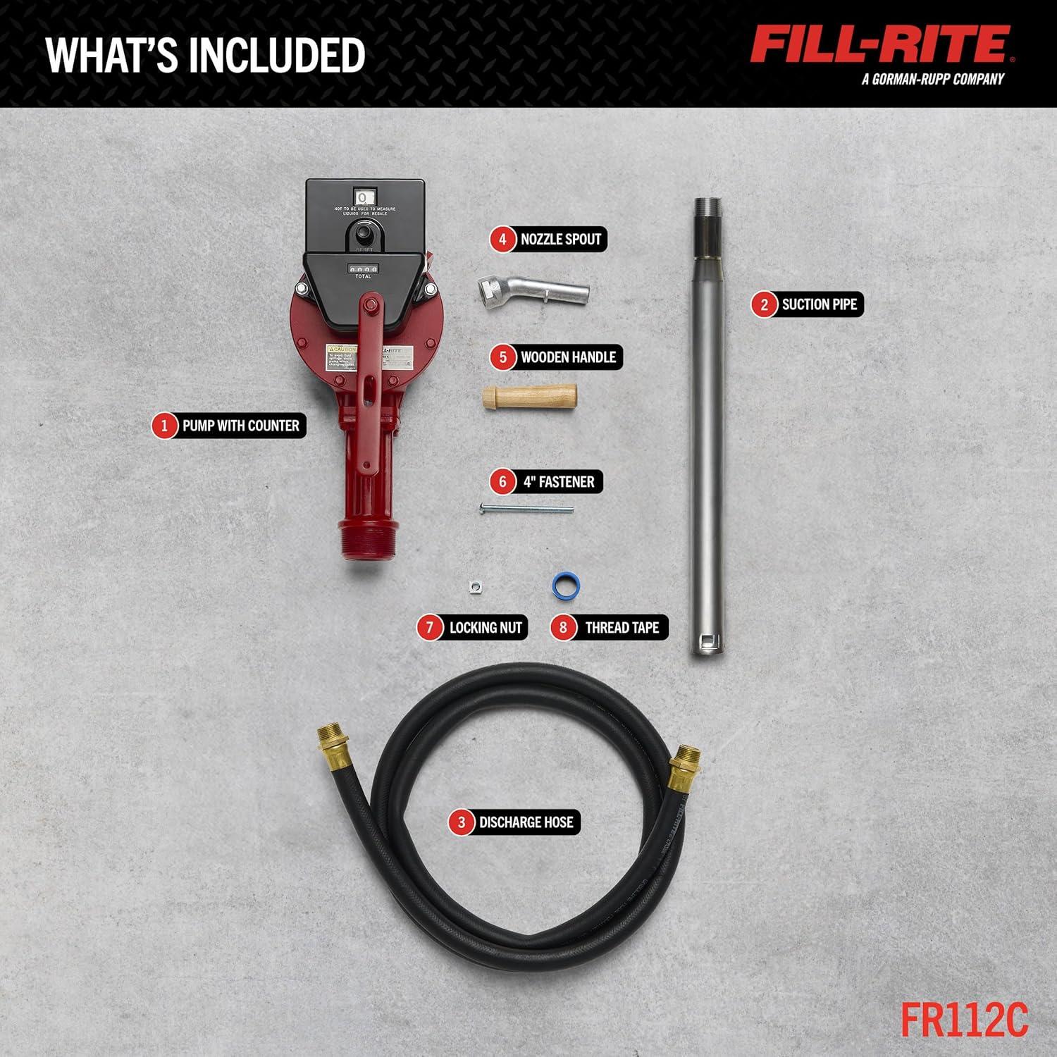 Fill-Rite Hand Drum Pump,Rotary,13 oz. per stoke HAWA FR112AC