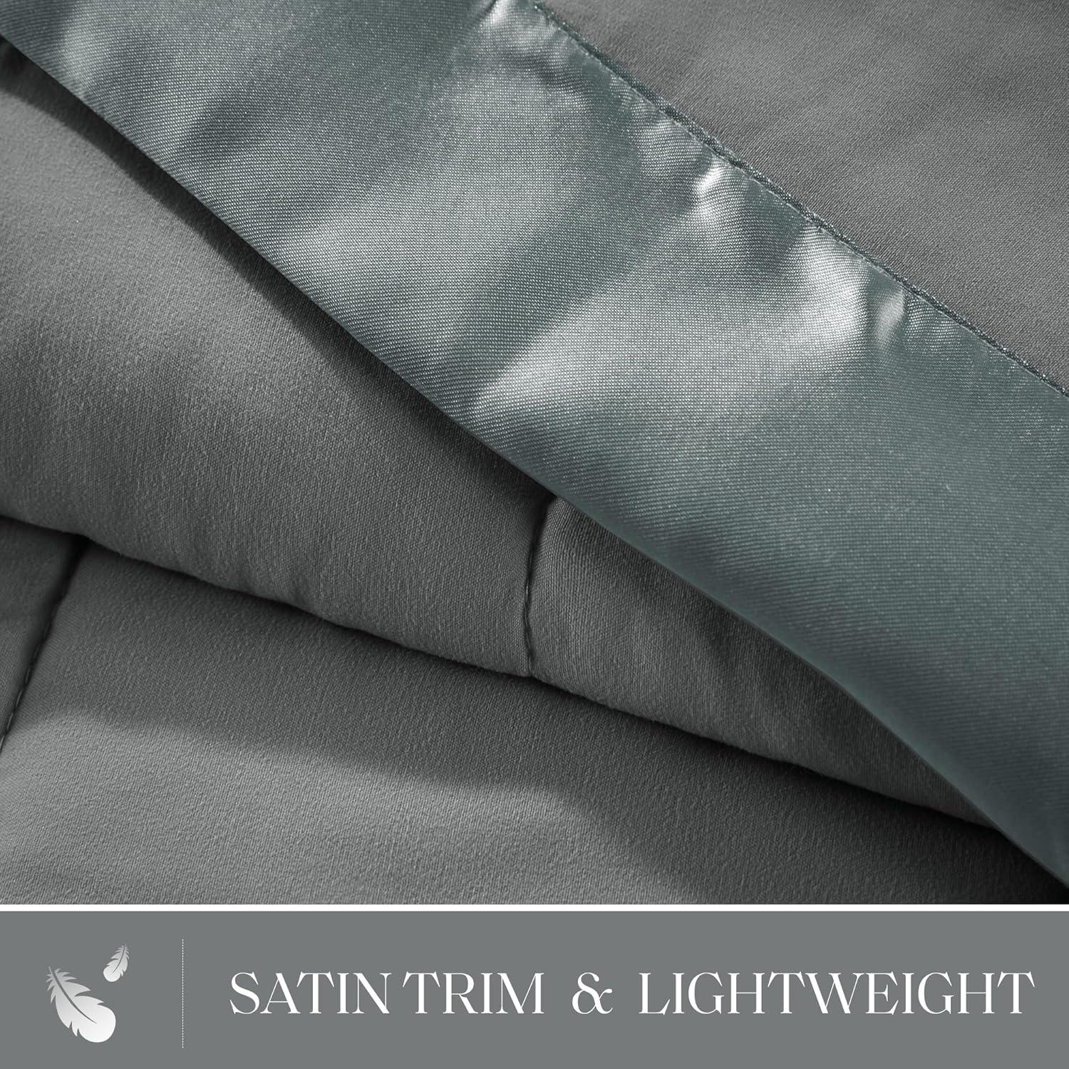 Lightweight Down Alternative Blanket with Satin Trim