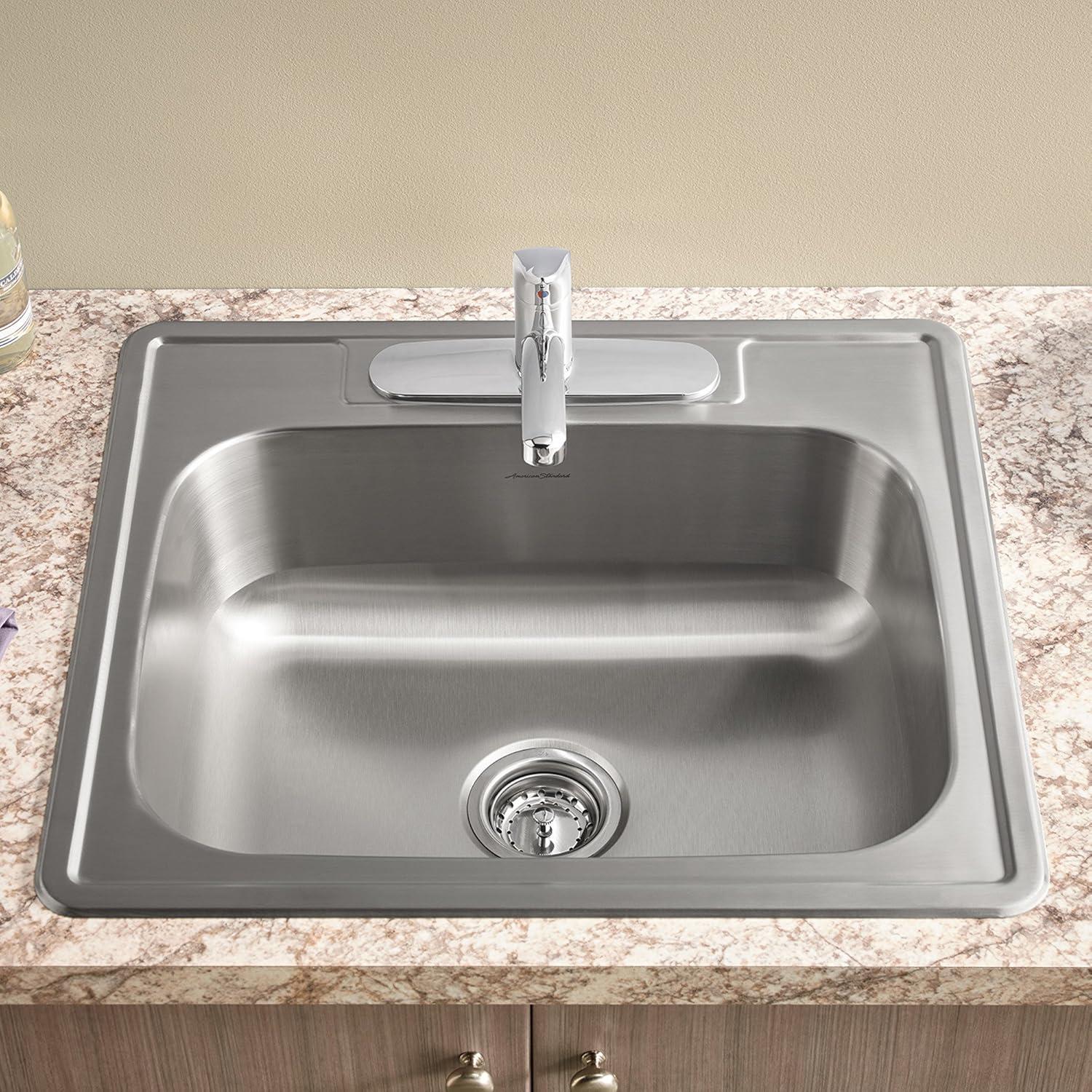 Colony 15'' L Drop-In Single Bowl Stainless Steel Kitchen Sink