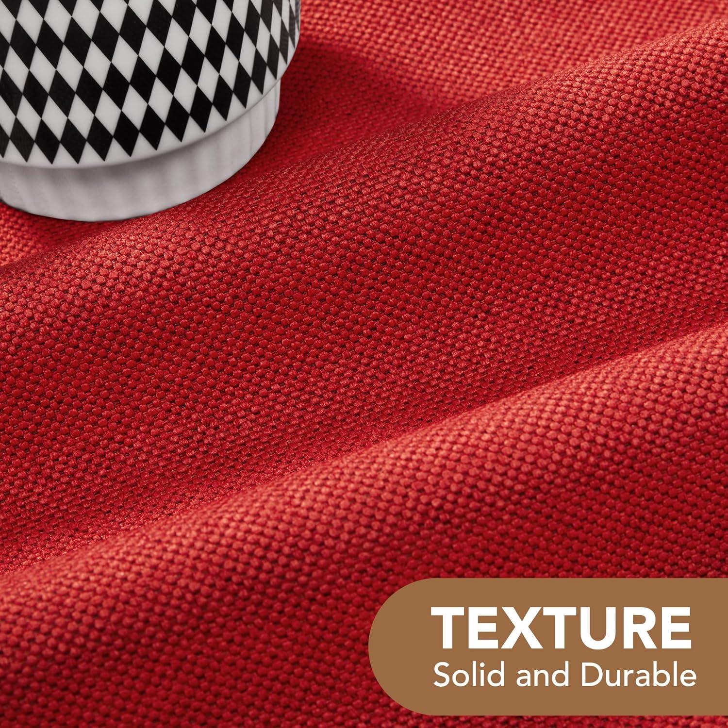 Deconovo Throw Pillow Covers with Corn Texture, Set of 2 Striped Corduroy Cushion Covers for Bedroom Living Room, 16x16 inch, Bright Red, Set of 2