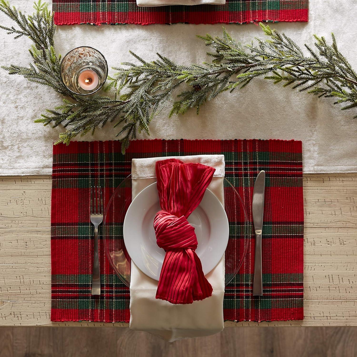 Design Imports Holiday Plaid Placemats, Set of 6