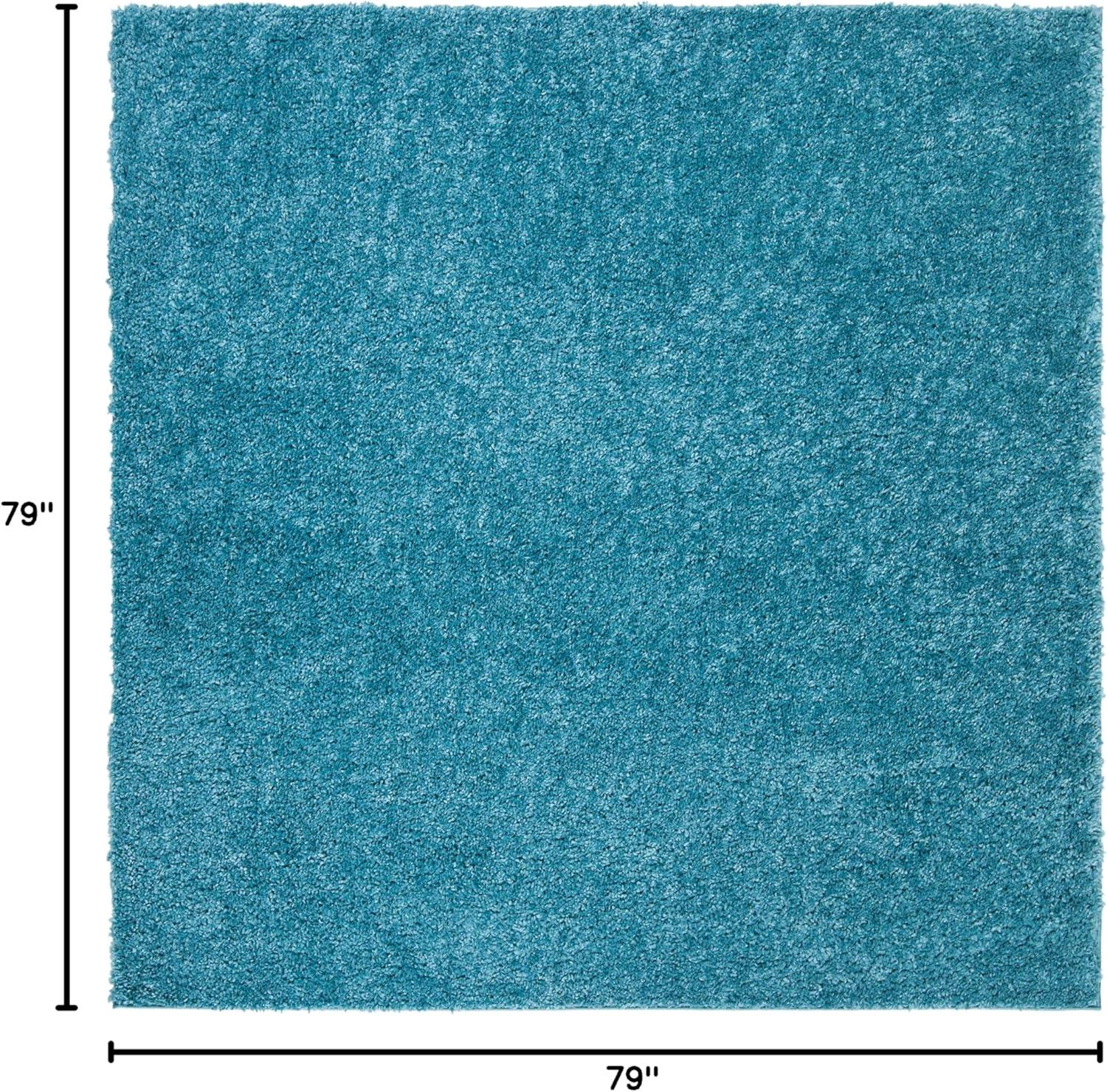 August Shag 900 AUG900 Power Loomed Indoor Area Rug - Turquoise - 6'7"x6'7" - Safavieh