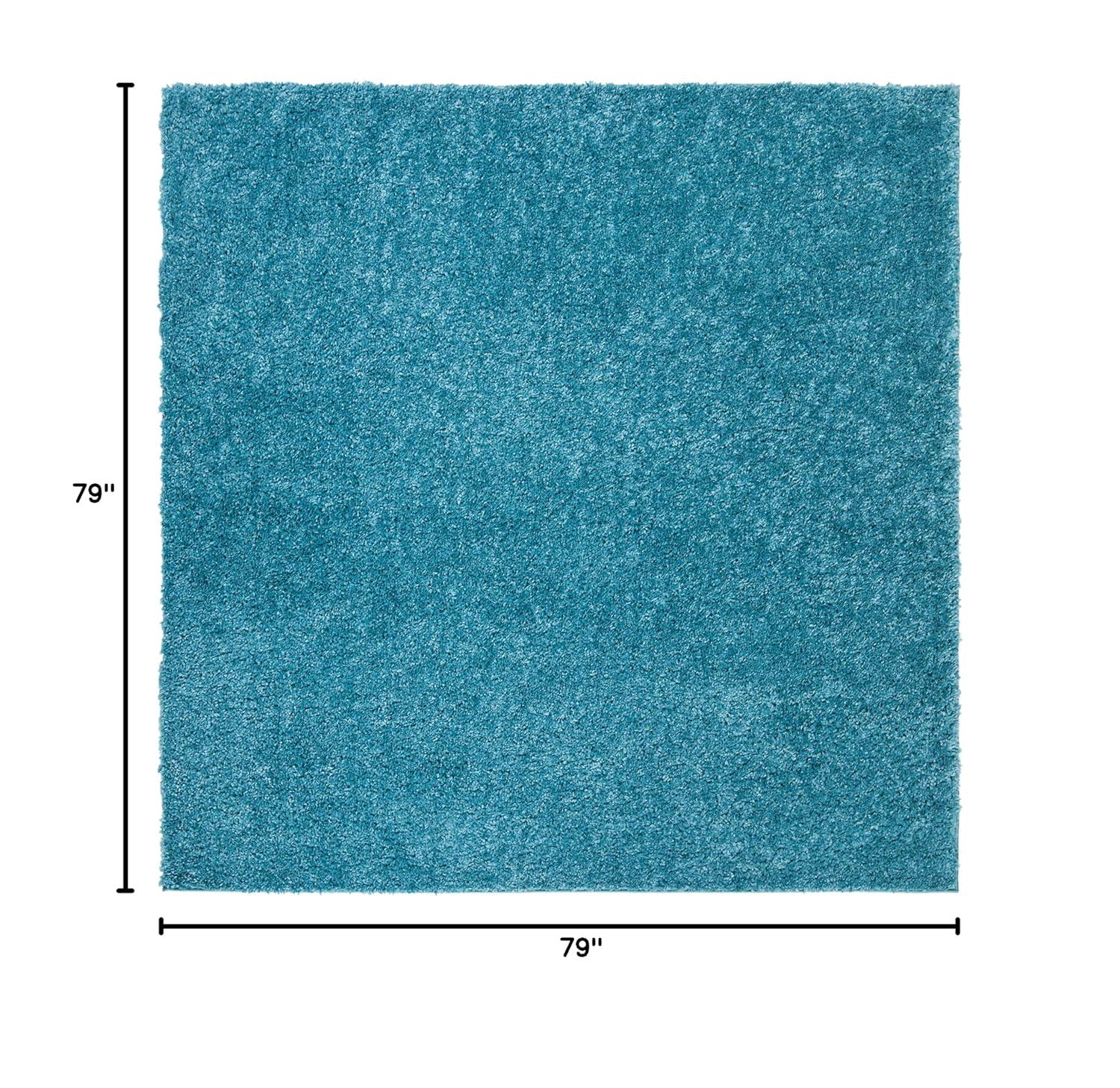 August Shag 900 AUG900 Power Loomed Indoor Area Rug - Turquoise - 6'7"x6'7" - Safavieh