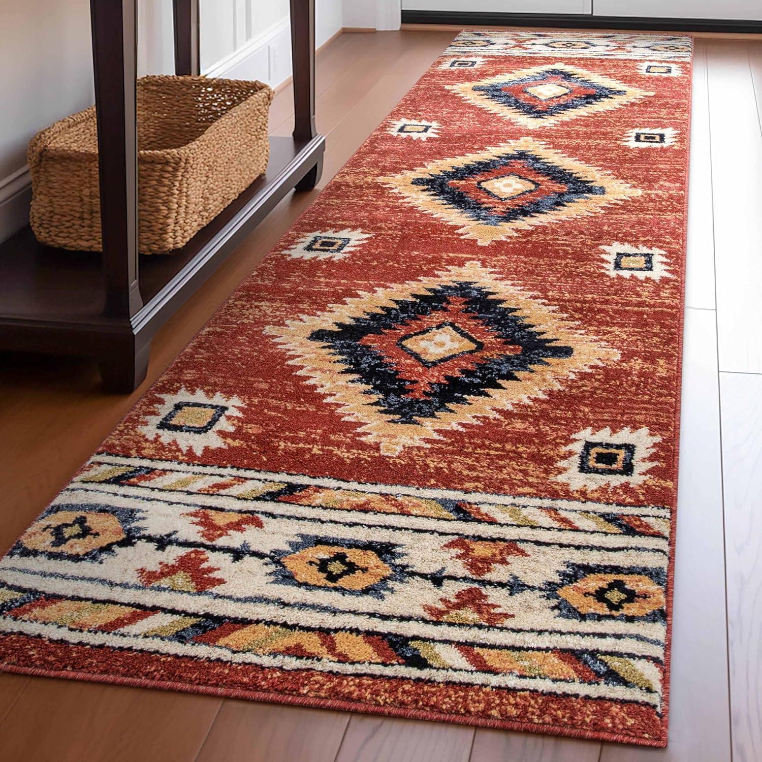 Well Woven Jamyn Lea Crimson Traditional Southwestern Tribal Red/Blue Rug