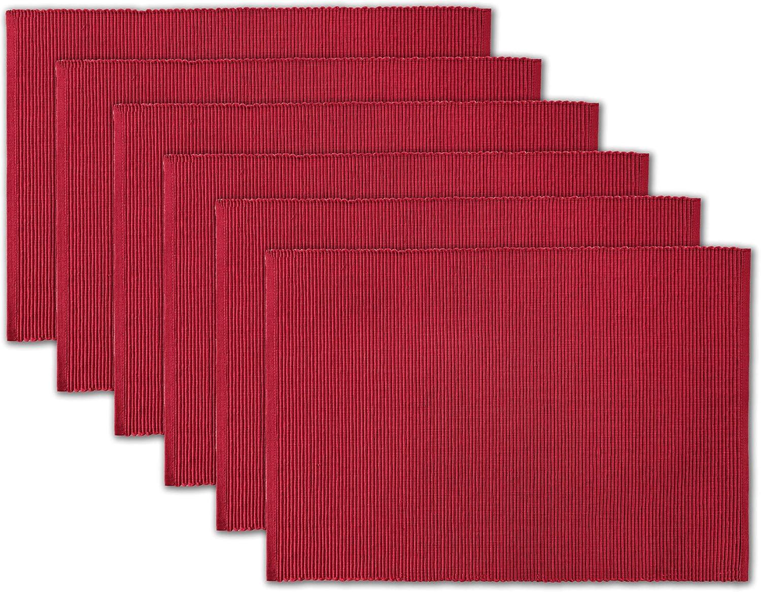 DII Tango Red Ribbed Placemat (Set of 6)