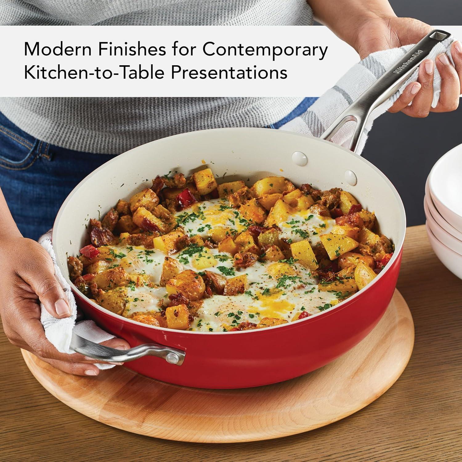 KitchenAid® KitchenAid Hard Anodized Ceramic Nonstick 5 Quart Sauté Pan with Lid, Empire Red