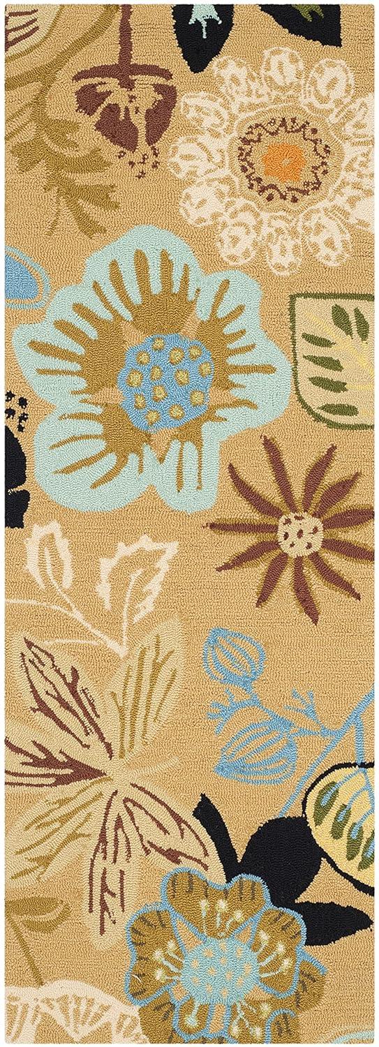 Four Seasons FRS472 Hand Hooked Runner Rug - Taupe/Multi - 2'3"x6' - Safavieh.