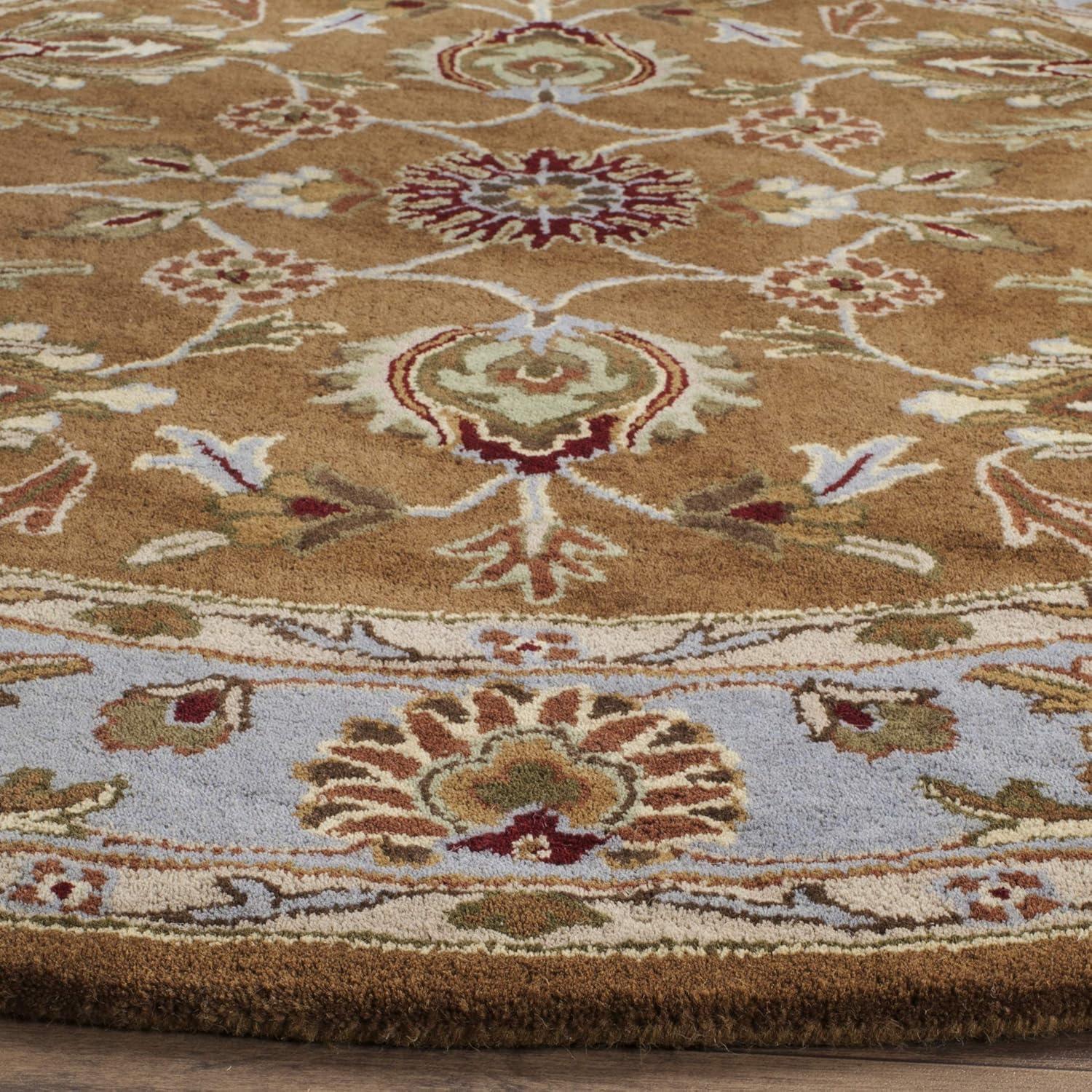 Heritage HG812 Hand Tufted Area Rug - Brown/Blue - 4'6"x6'6" Oval - Safavieh.