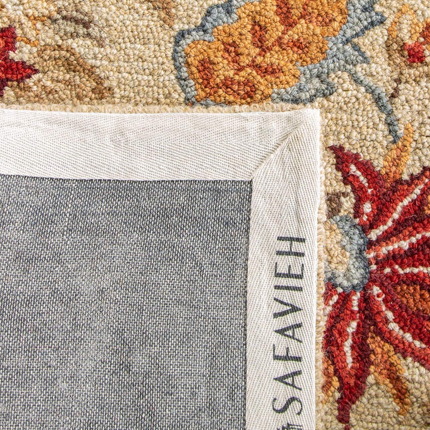 SAFAVIEH Chelsea Alaia Floral Wool Area Rug, Light Blue, 6' x 6' Square