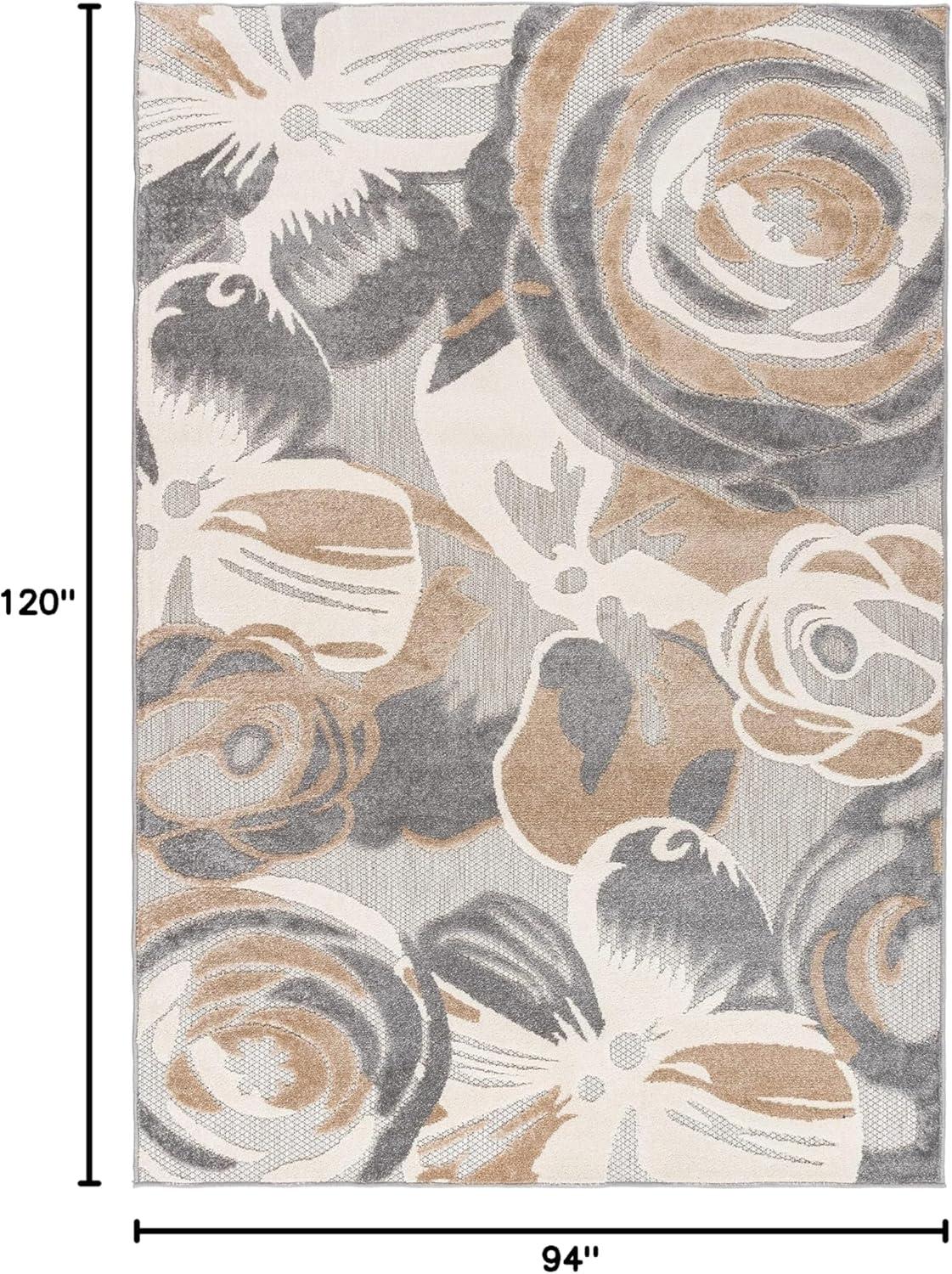 World Rug Gallery Modern Floral Indoor/Outdoor Area Rug