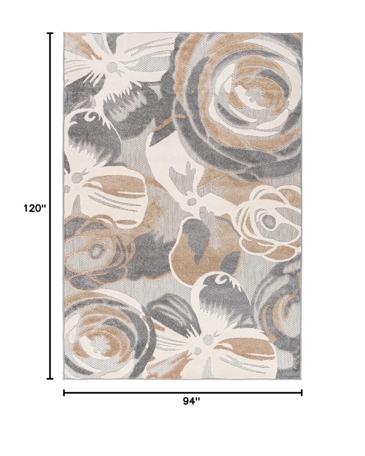 World Rug Gallery Modern Floral Indoor/Outdoor Area Rug