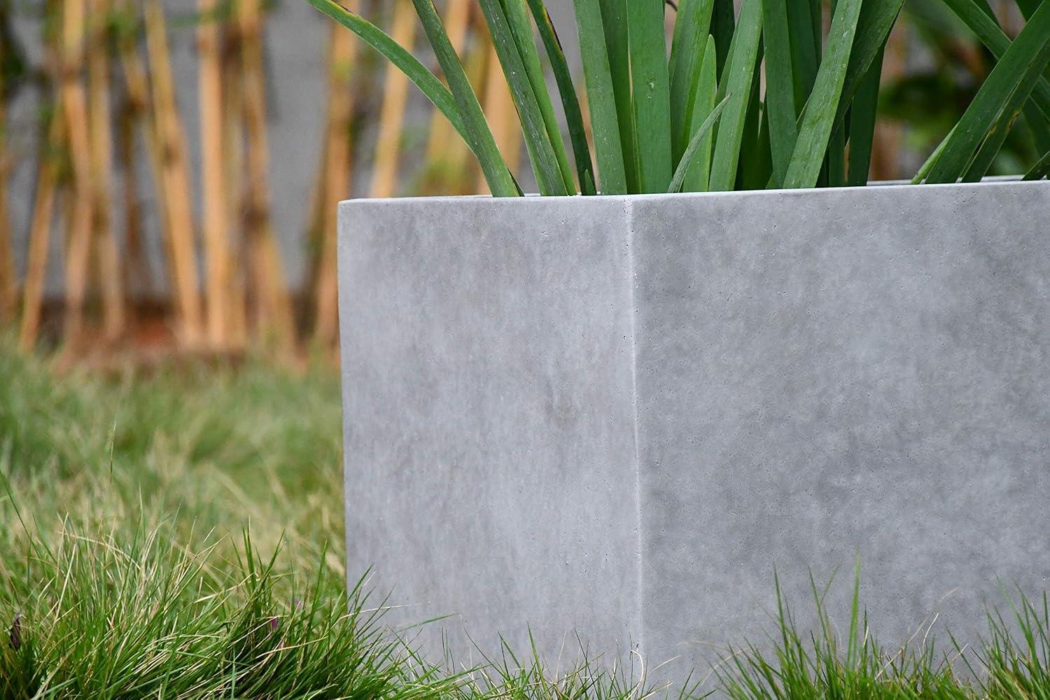 Rosemead Home & Garden, Inc.12" x 23" Rectangular Kante Lightweight Modern Outdoor Planter Natural Concrete