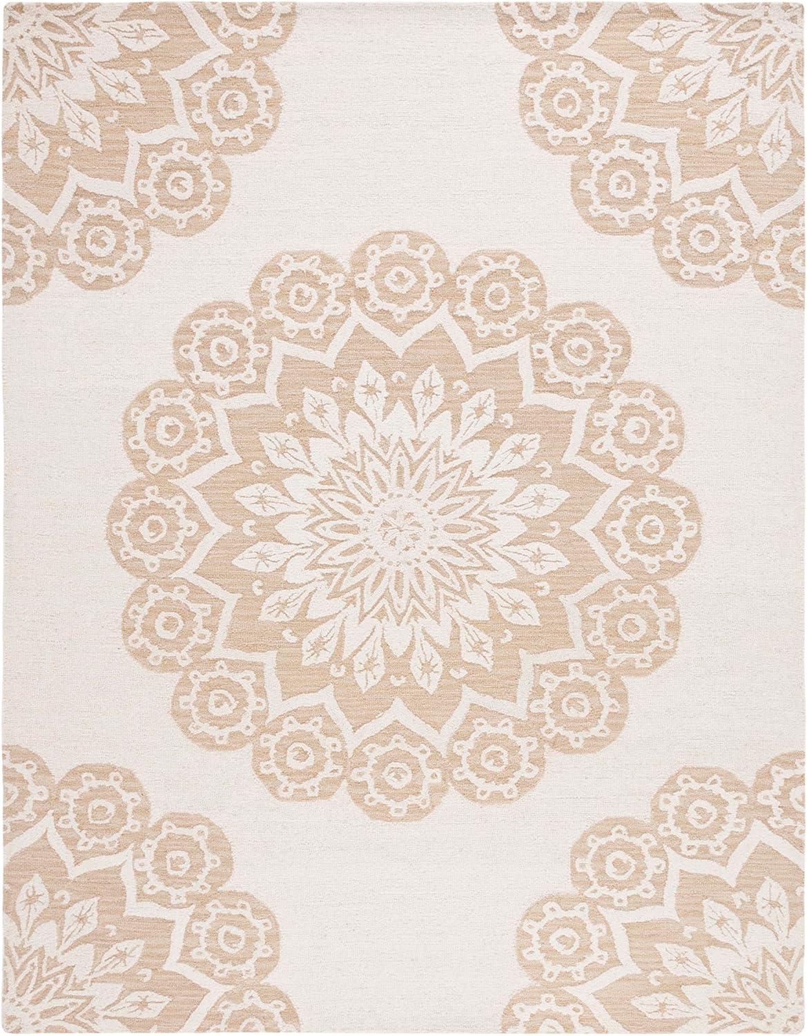SAFAVIEH Blossom Brody Geometric Wool Area Rug, Ivory/Beige, 2' x 3'