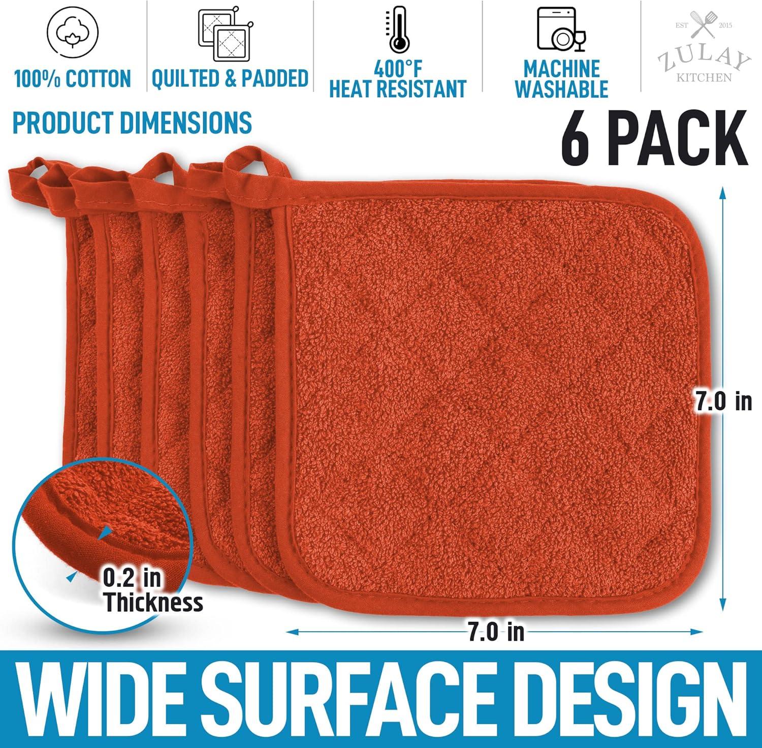 Pumpkin Orange Silicone Heat Resistant Pot Holder, 7x7 inches