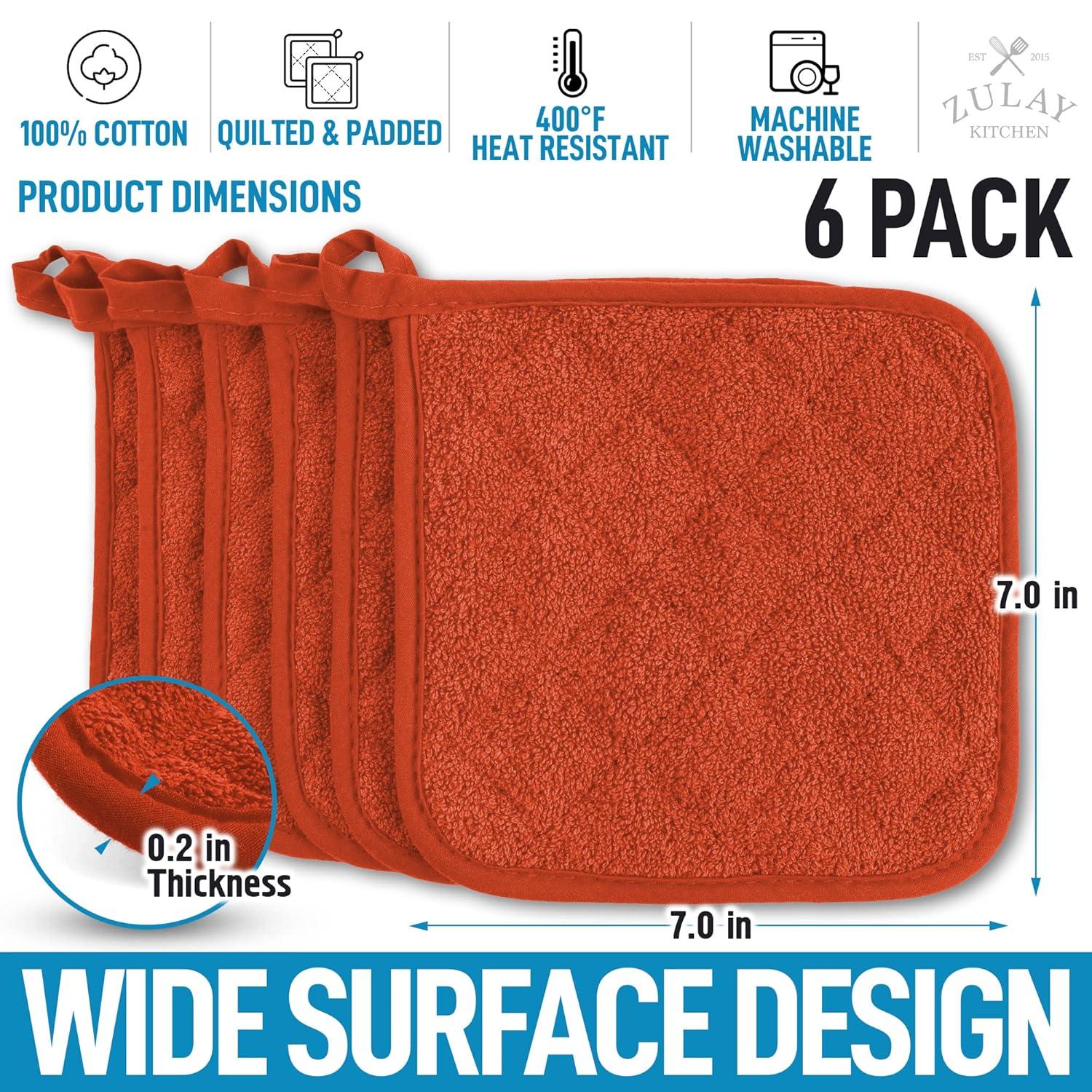 Pumpkin Orange Silicone Heat Resistant Pot Holder, 7x7 inches