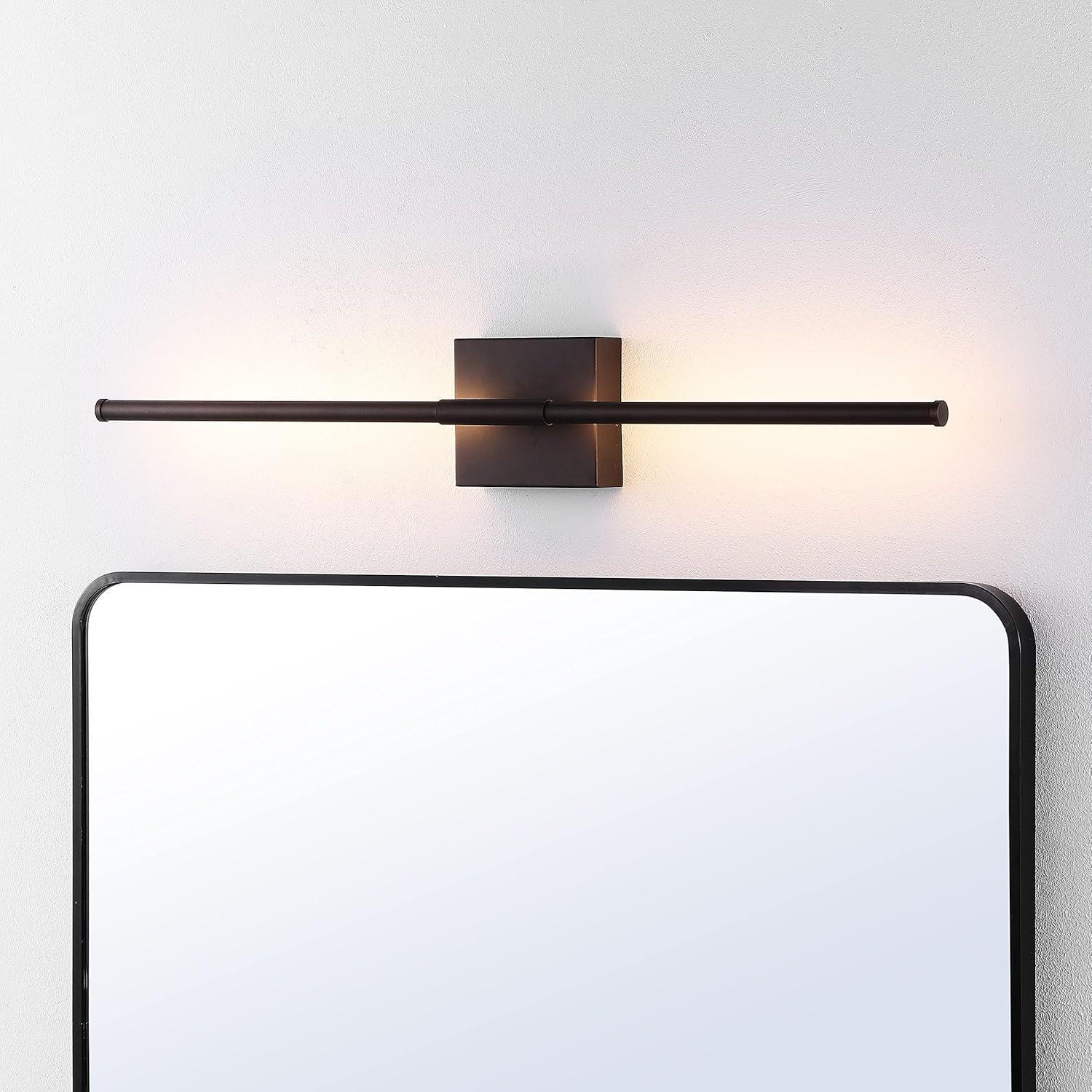 JONATHAN Y Makena 16.25" Modern Minimalist Dimmable Integrated LED Metal Wall Sconce, Oil Rubbed Bronze