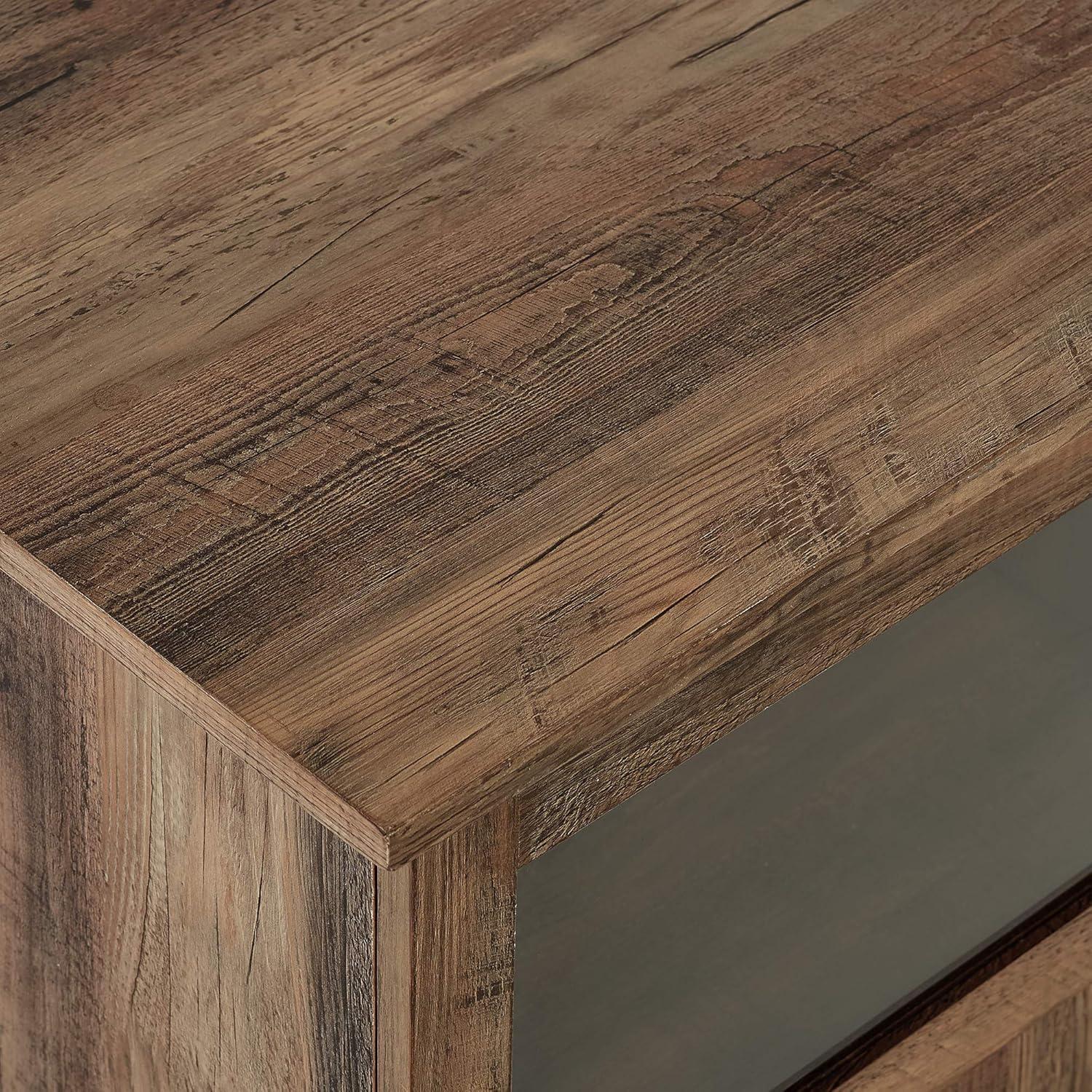 Walker Edison Farmhouse 4 Door TV Stand for TVs Up to 80", Reclaimed Barnwood