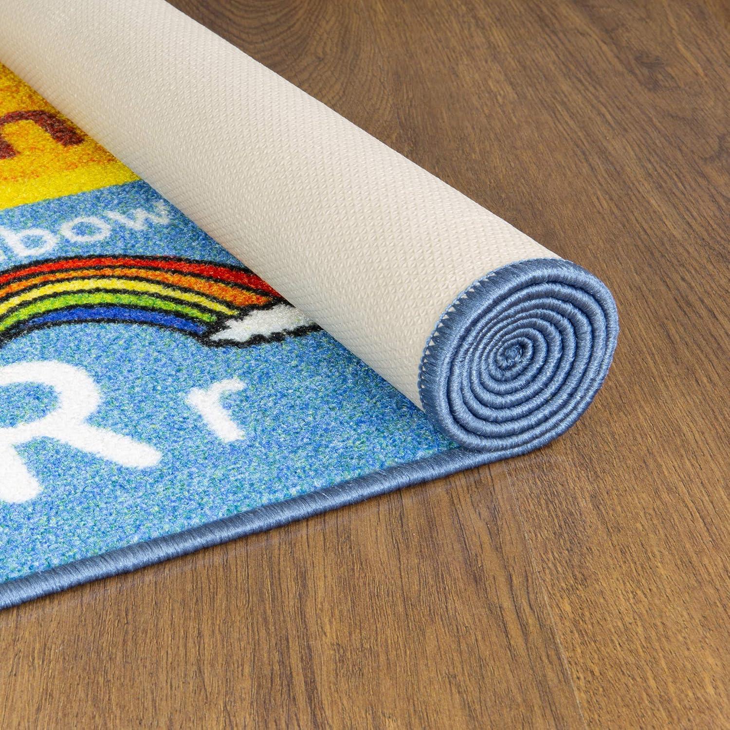 KC CUBS Boy & Girl Kids ABC Alphabet W/ Animals & Sounds Educational Learning & Fun Game Play Nursery Bedroom Classroom Rug Carpet, 5' 3" x 6' 6"