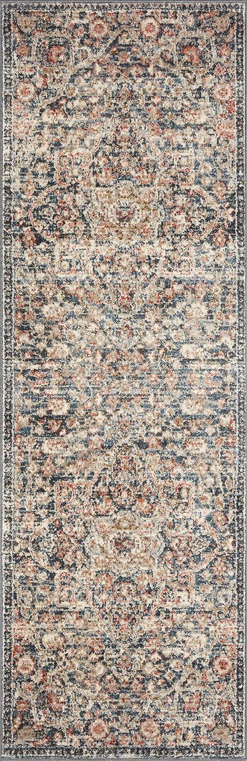 Saban Spice & Blue 45"x69" Synthetic Stain-Resistant Area Rug