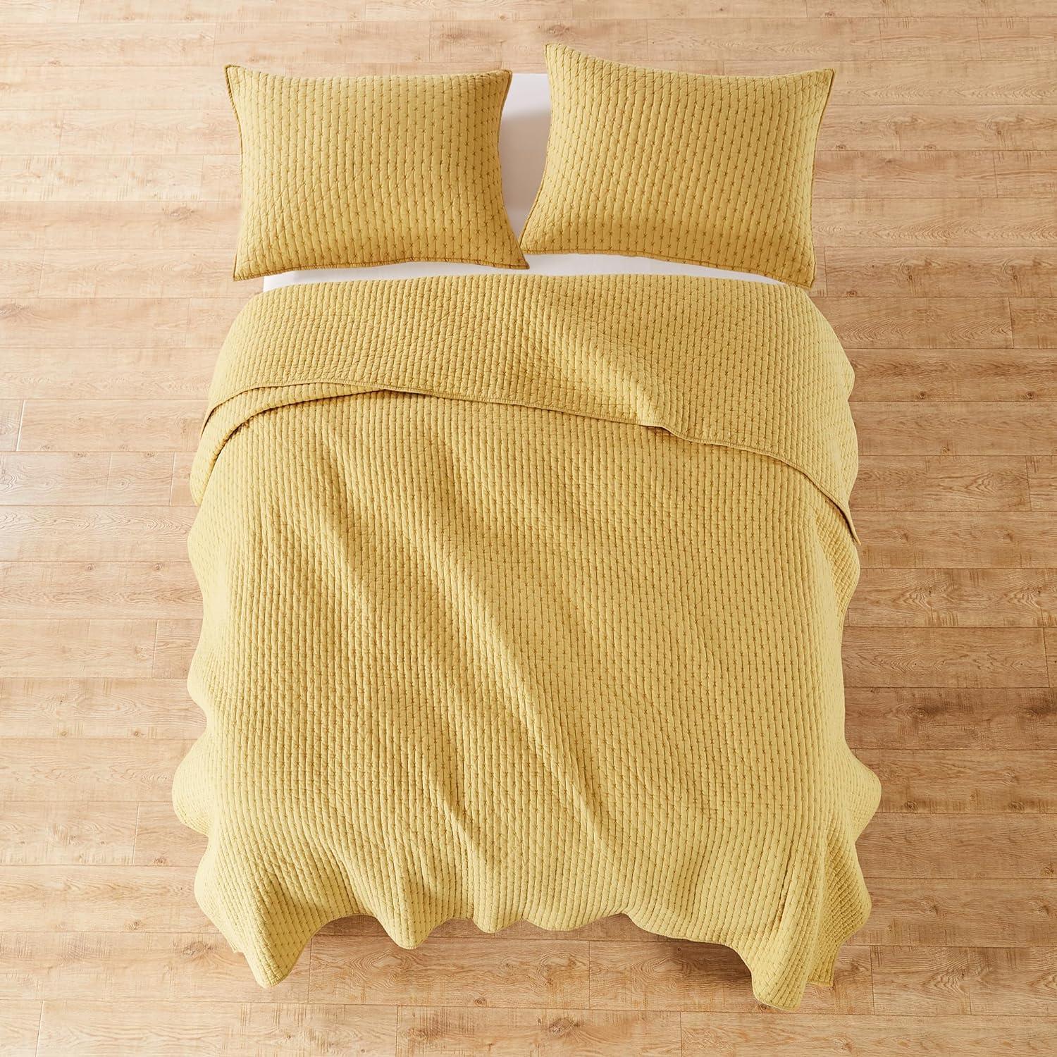 Cross Stitch Ochre Twin Quilt Set - Levtex Home