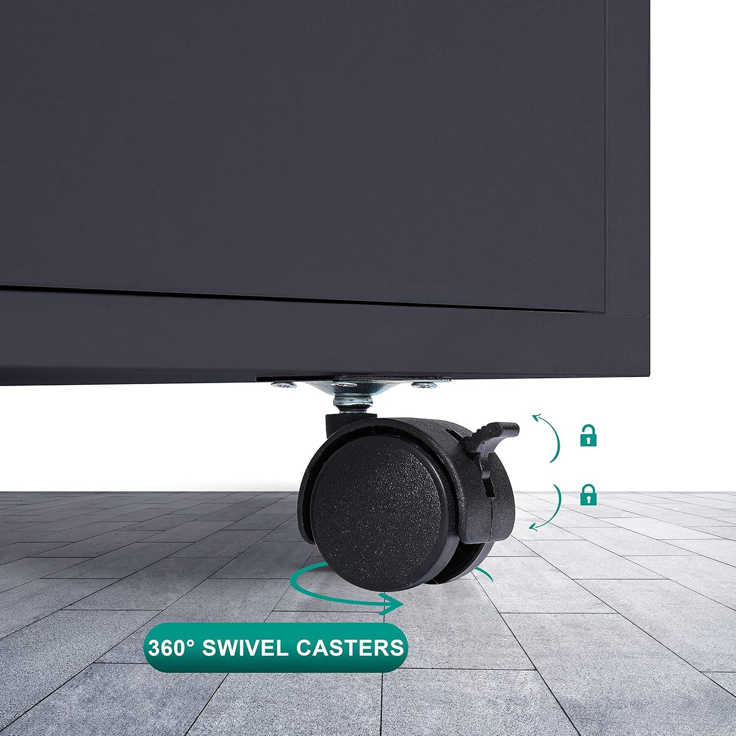 Drawer Dresser, Tall Dressers for bedroom, Kids dresser with drawers, Small Dresser for Closet, Makeup dresser Black 7 Drawer