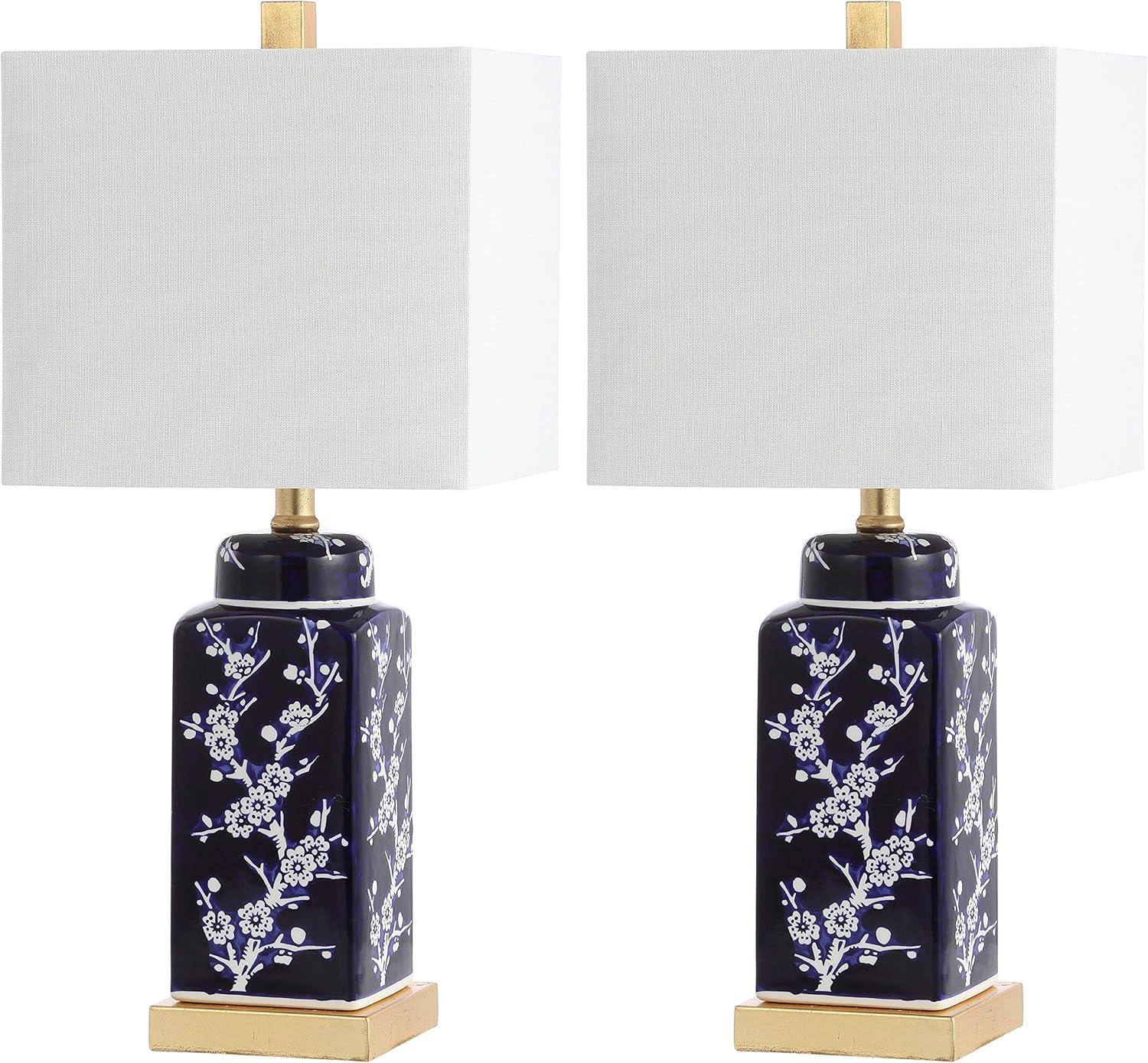 Pilar Table Lamp (Set of 2) - Navy/White - Safavieh.