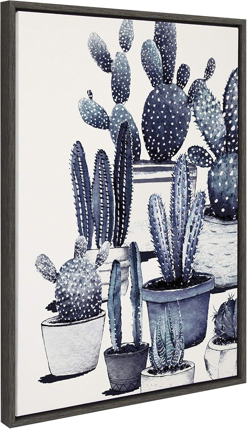 Kate and Laurel Plants Framed Canvas Art Print, 23" x 33"