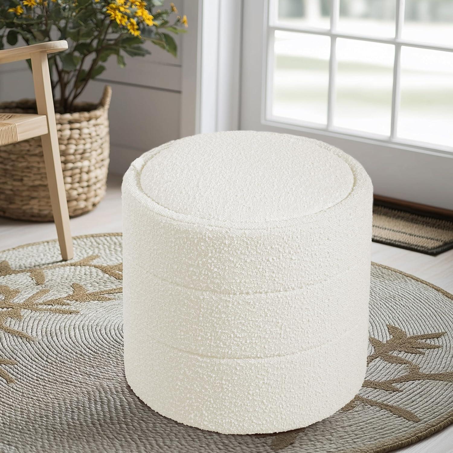 George Oliver Round Upholstered Ottoman