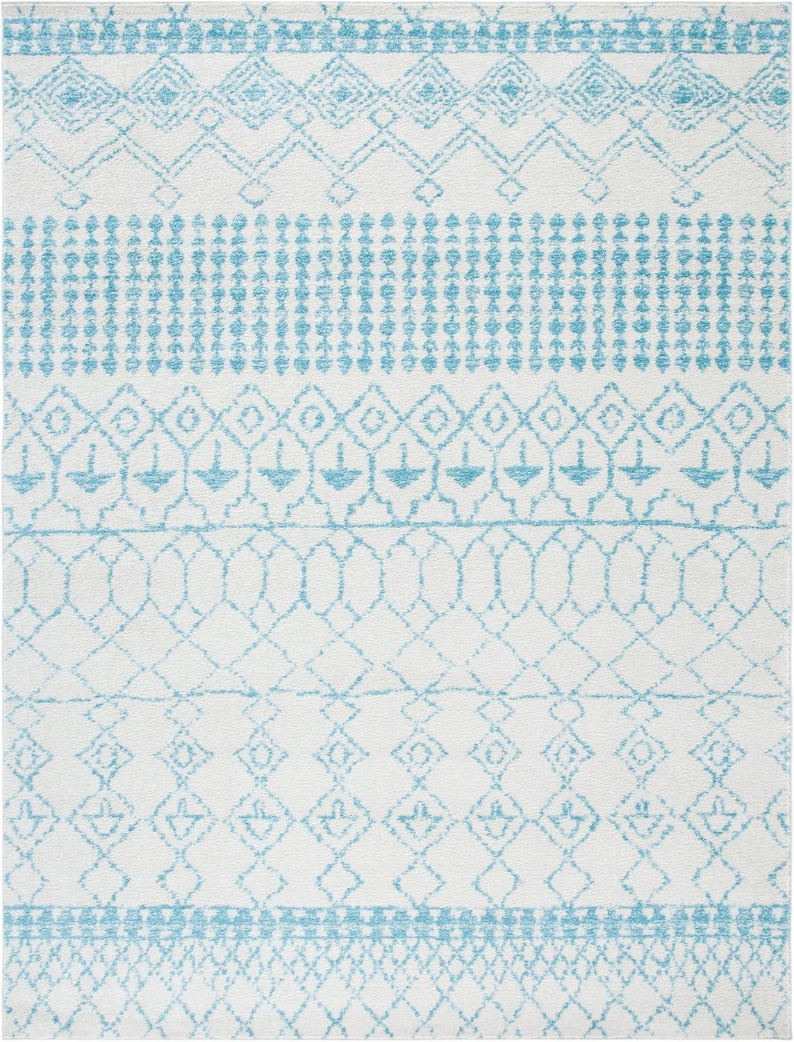 Tulum TUL229 Power Loomed Area Rug - Ivory/Turquoise - 8'x10' - Safavieh.