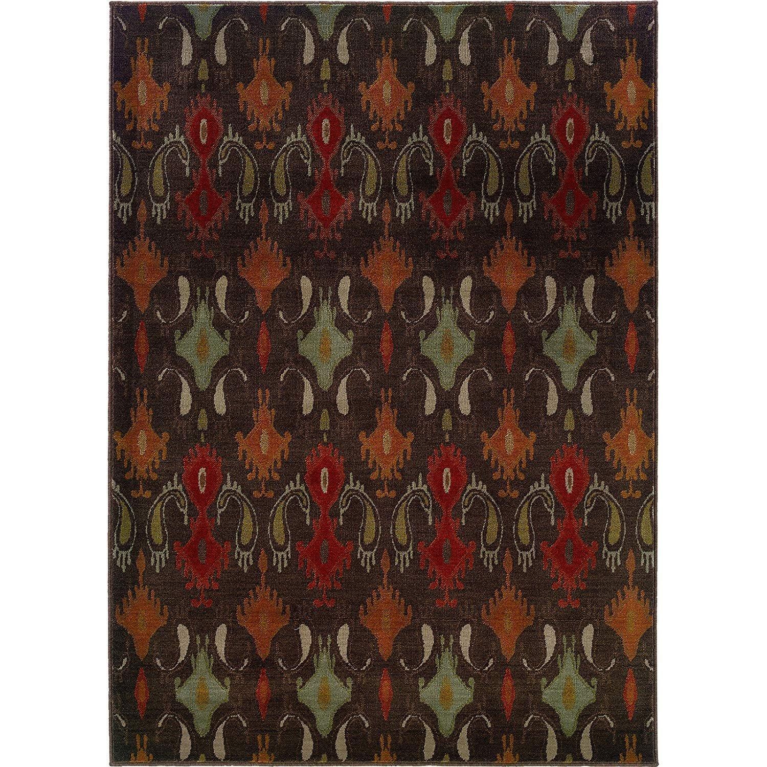 Oriental Weavers 4447A Casablanca Area Rug, 6-Feet 7-Inch by 9-Feet 6-Inch, Brown/Orange