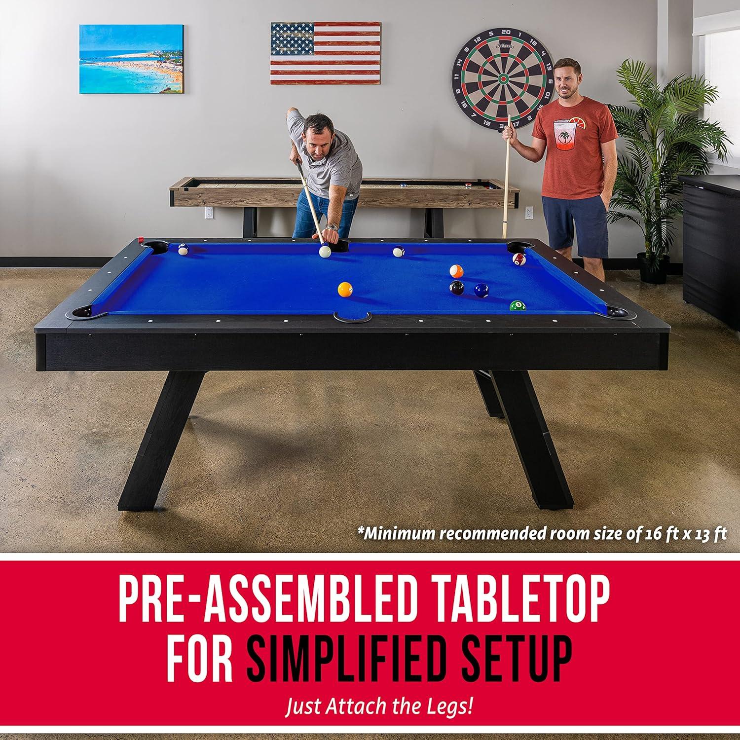 GoSports GoSports 7 ft Pool Table - Modern Billiards Table - Accessories Included