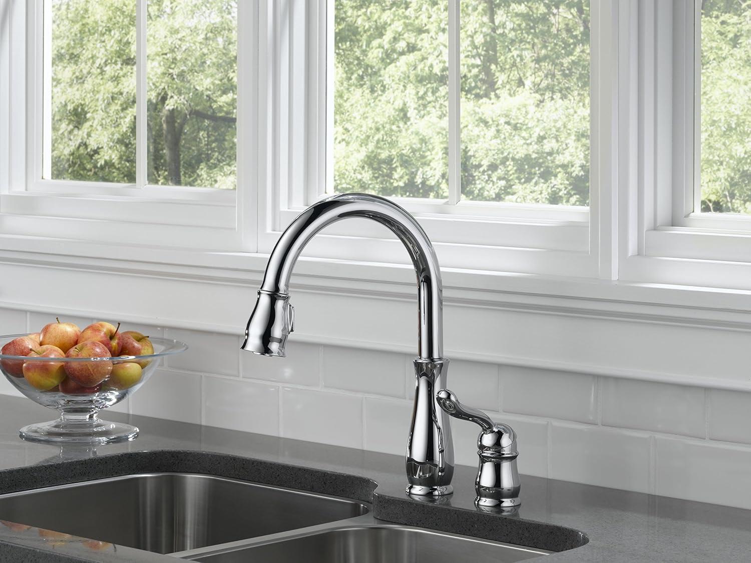 Leland Single Handle Widespread Kitchen Faucet with Optional Soap Dispenser