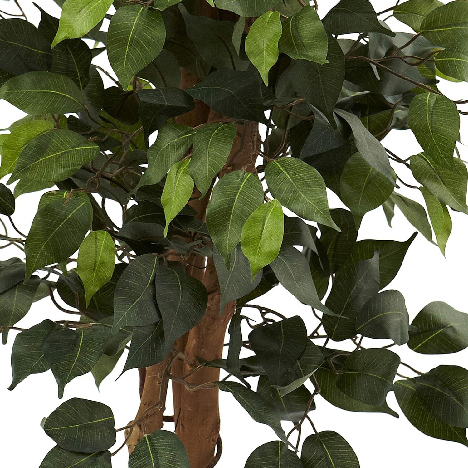 Nearly Natural 44" Green Silk Ficus Tree with Decorative Planter