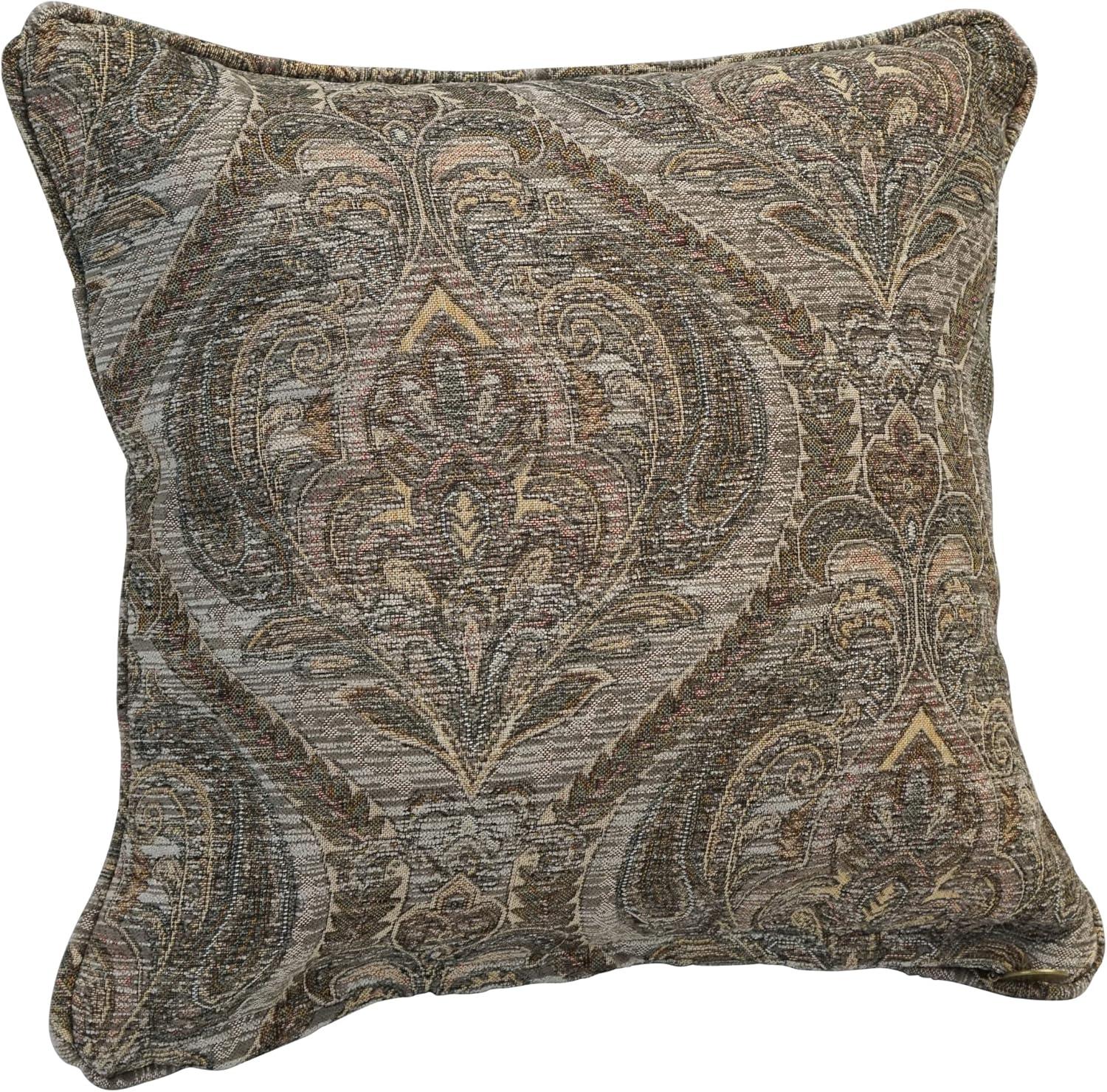 Blazing Needles Indoor Throw Pillows Grey Damask