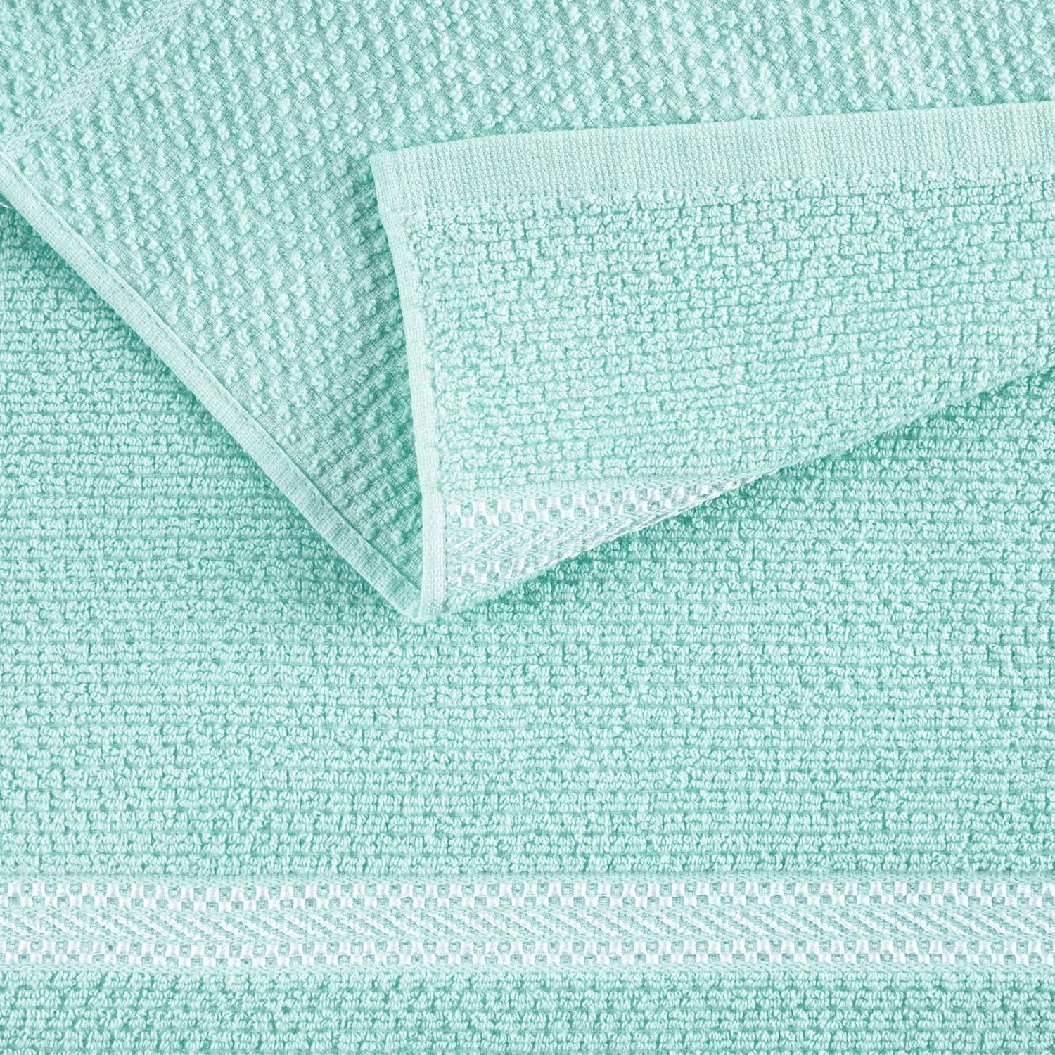 Martha Stewart Modern Waffle Kitchen Towel Set 6-Pack, Aqua Blue, 16"x28"