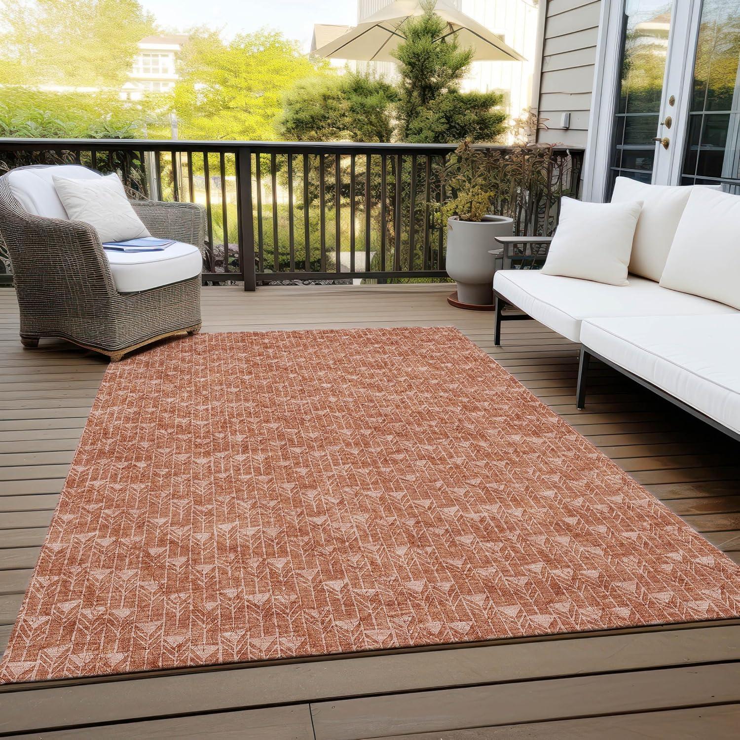 Addison Rugs Chantille ACN514 Terracotta 2'6" x 3'10" Indoor Outdoor Area Rug, Easy Clean, Machine Washable, Non Shedding, Bedroom, Living Room, Dining Room, Kitchen, Patio Rug