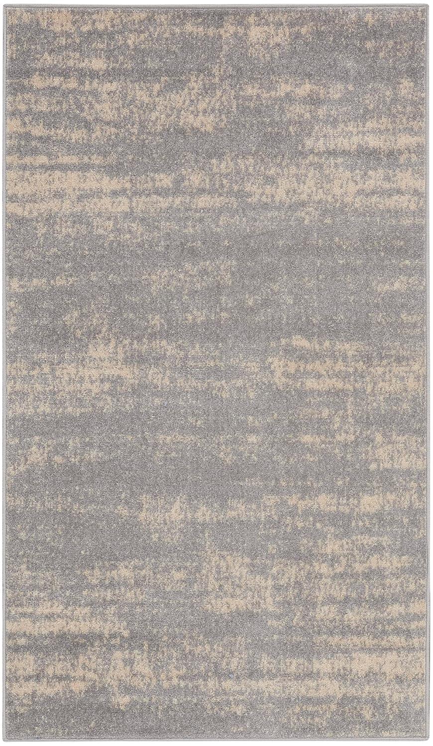 Nourison Essentials 3' x 5' Grey/Beige Modern Indoor/Outdoor Rug