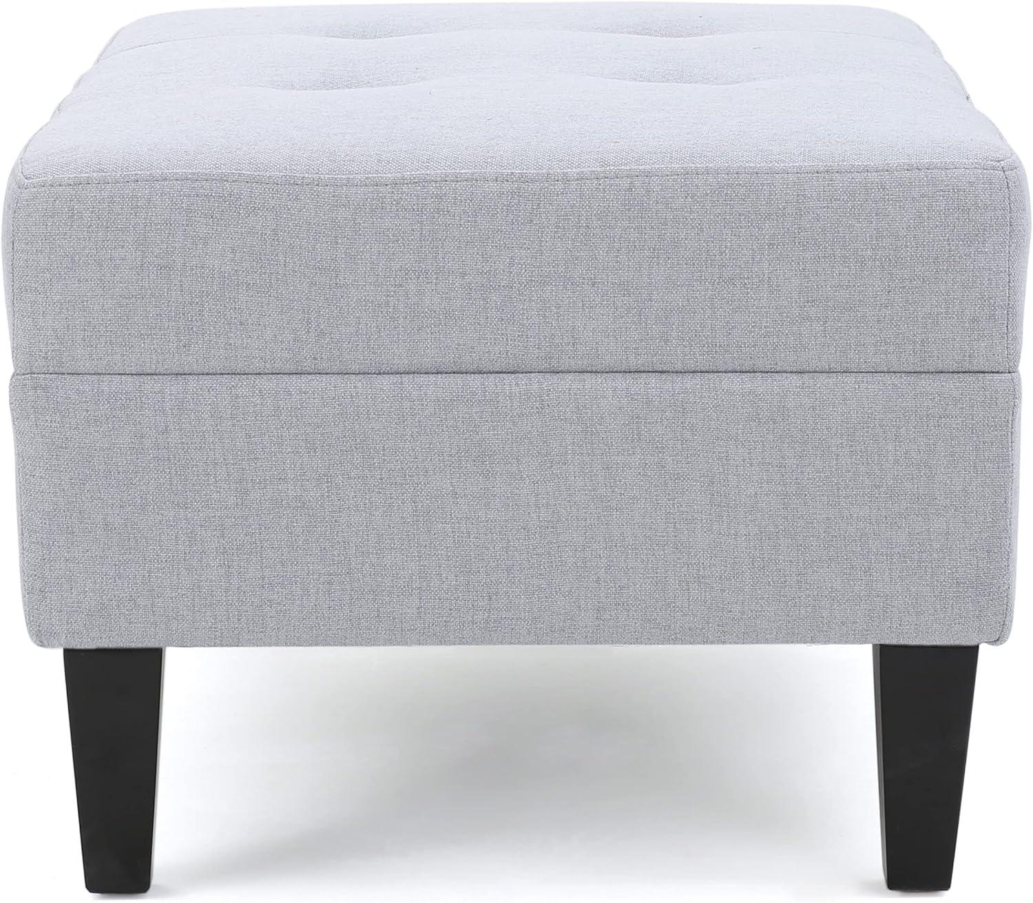 GDF Studio Bridger Mid-Century Ottoman, Light Grey