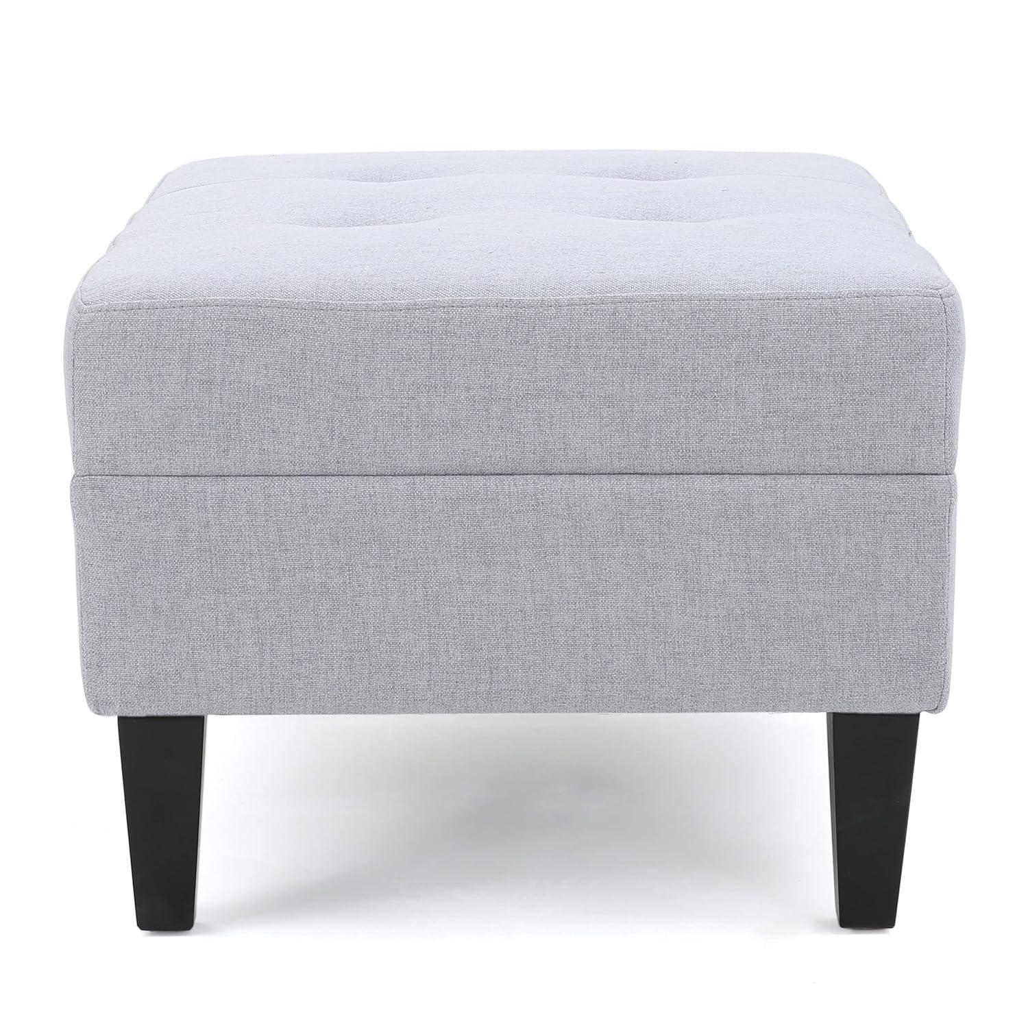 GDF Studio Bridger Mid-Century Ottoman, Light Grey